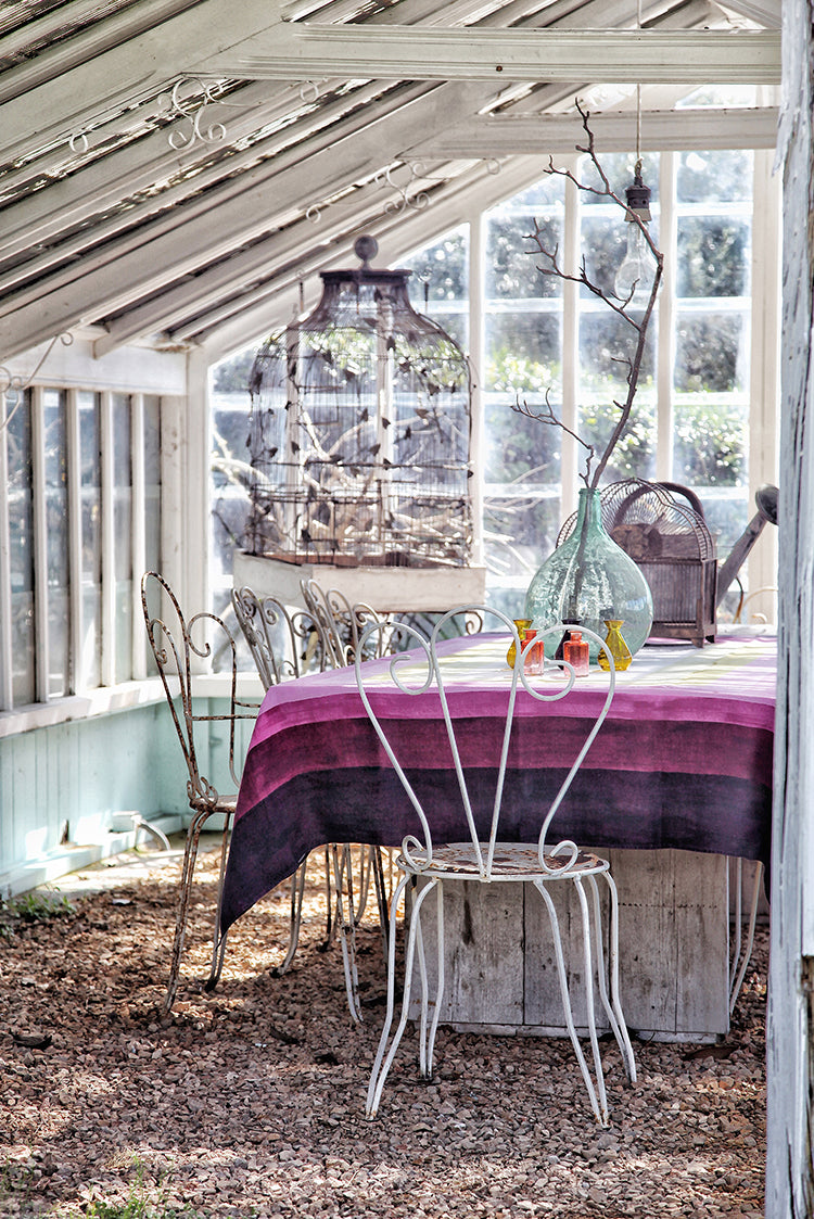 'Shades of Pink' Linen Napkin in Pink & Yellow, 50x50cm