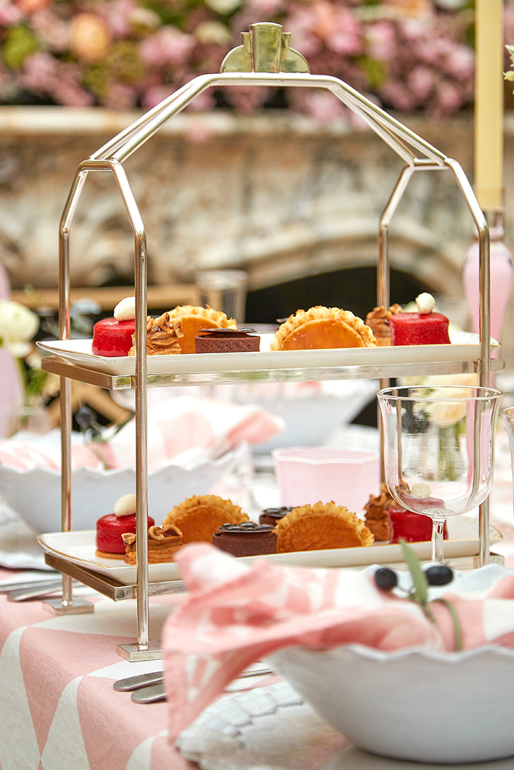 'Pink Check' Summerill & Bishop x Claridge's Linen Napkin, 50x50cm