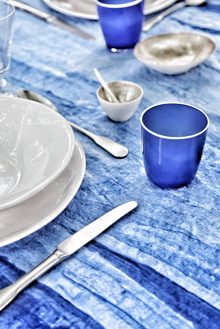 "A Sea Of Blues" Summerill & Bishop x Le Club 55 Linen Tablecloth