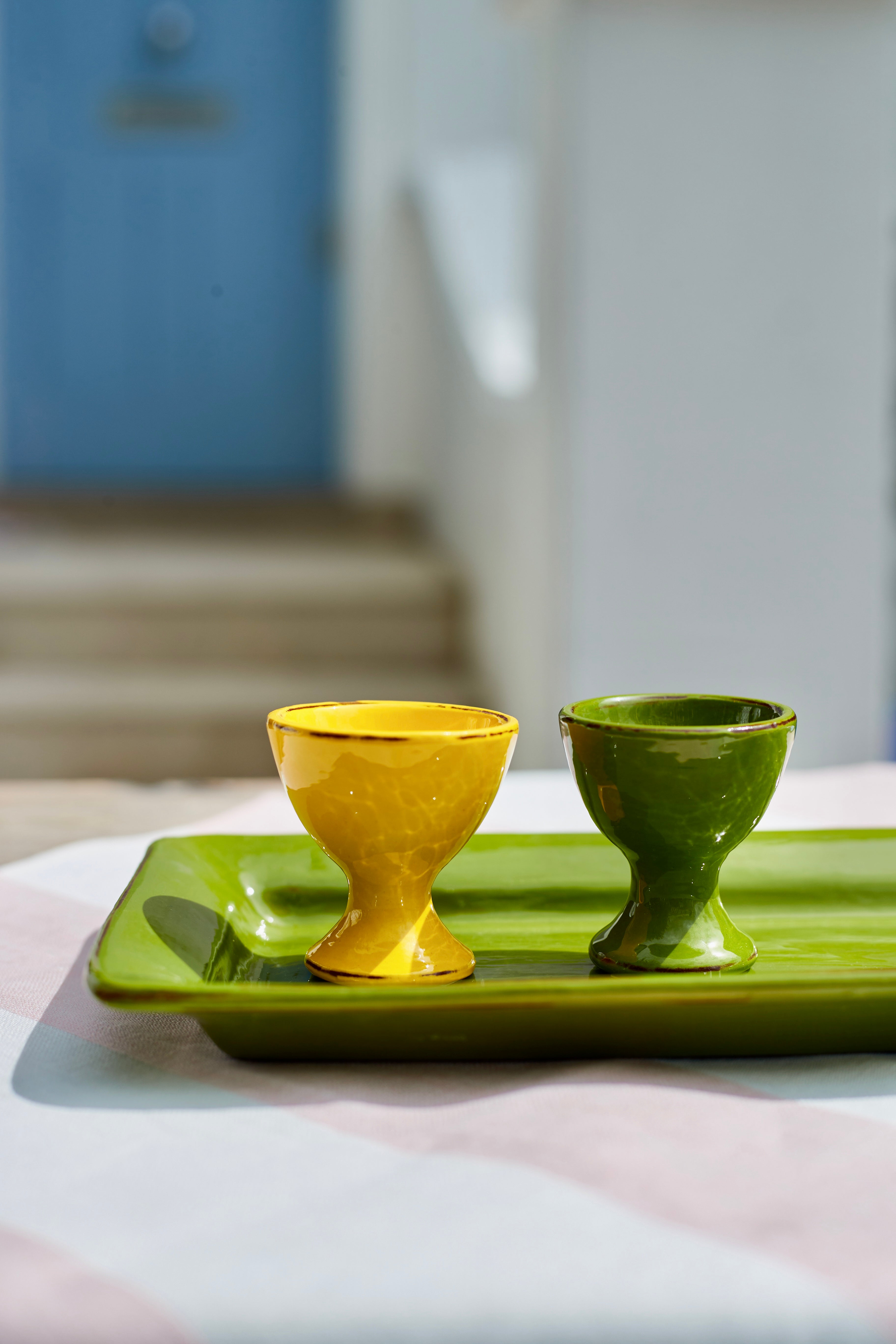 Ceramic Low Serving Bowl in Green