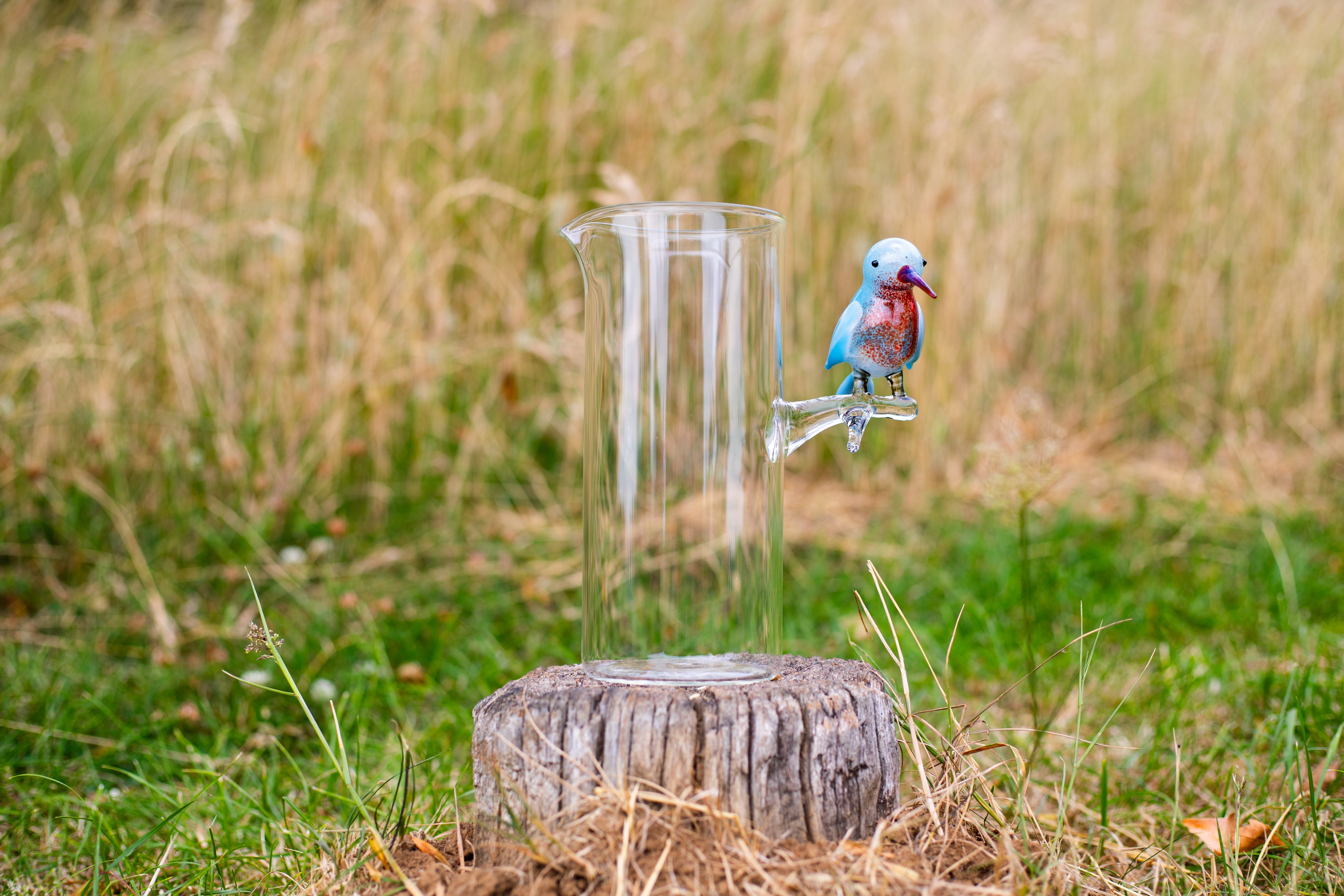 Handblown Glass Hummingbird Carafe, 22cm