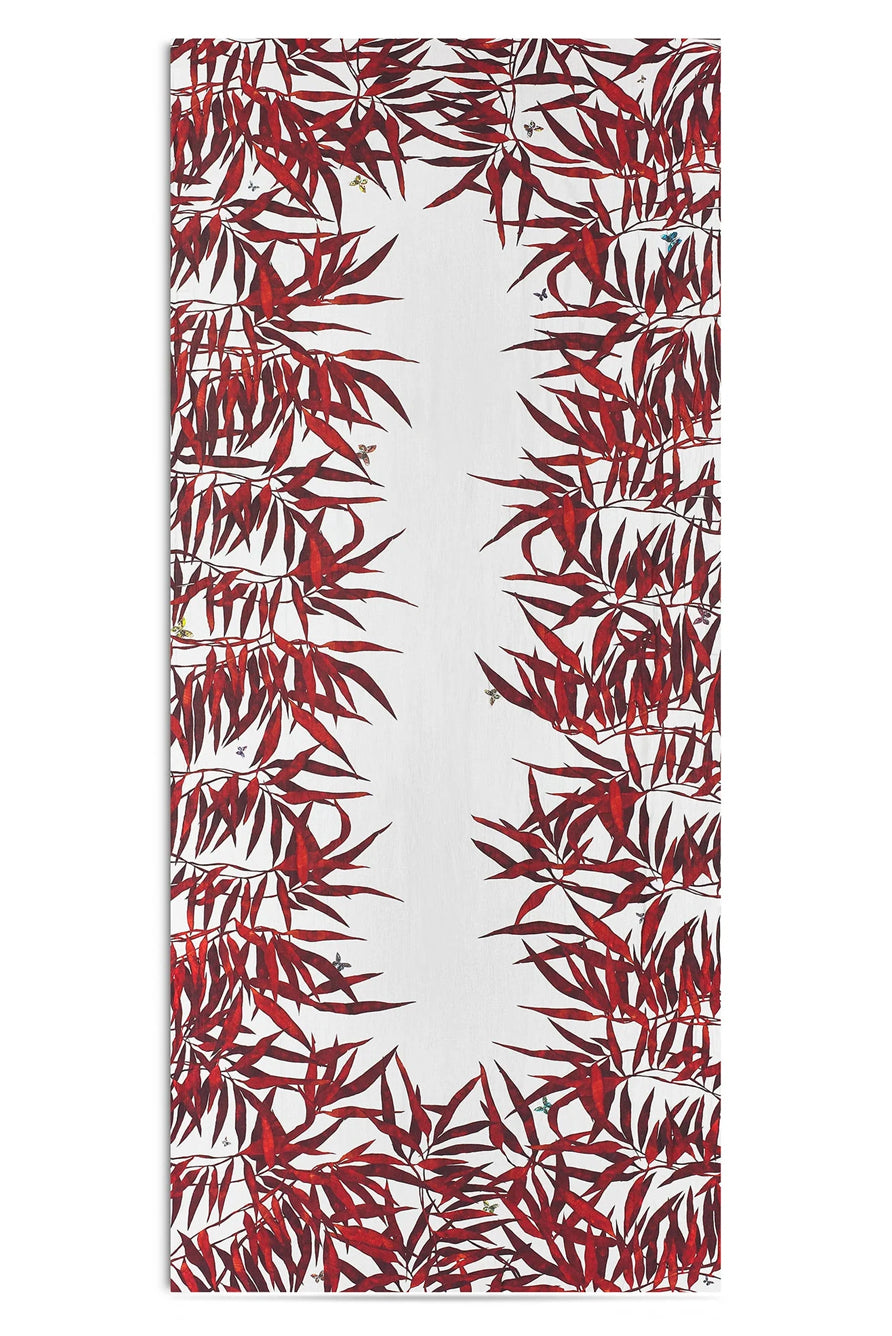 Les Palmiers Linen Tablecloth in Red