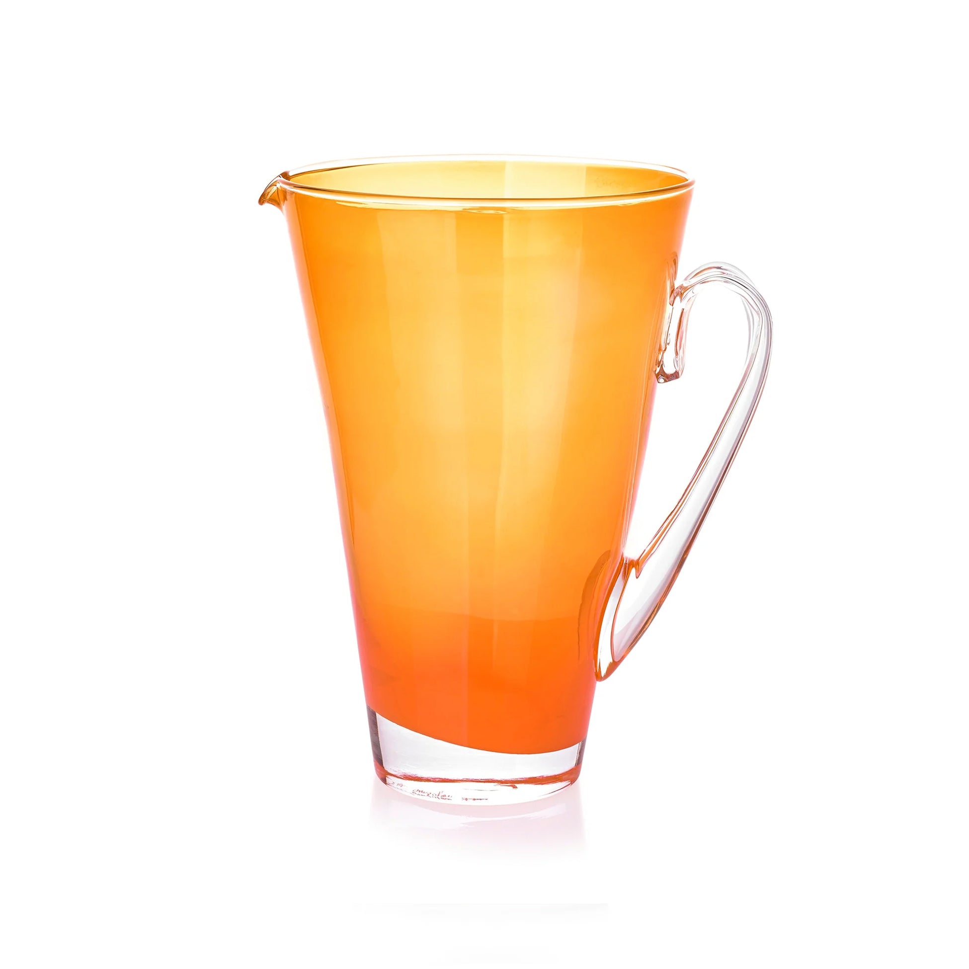 Handblown Glass 'Clair' Jug in Orange, 23cm