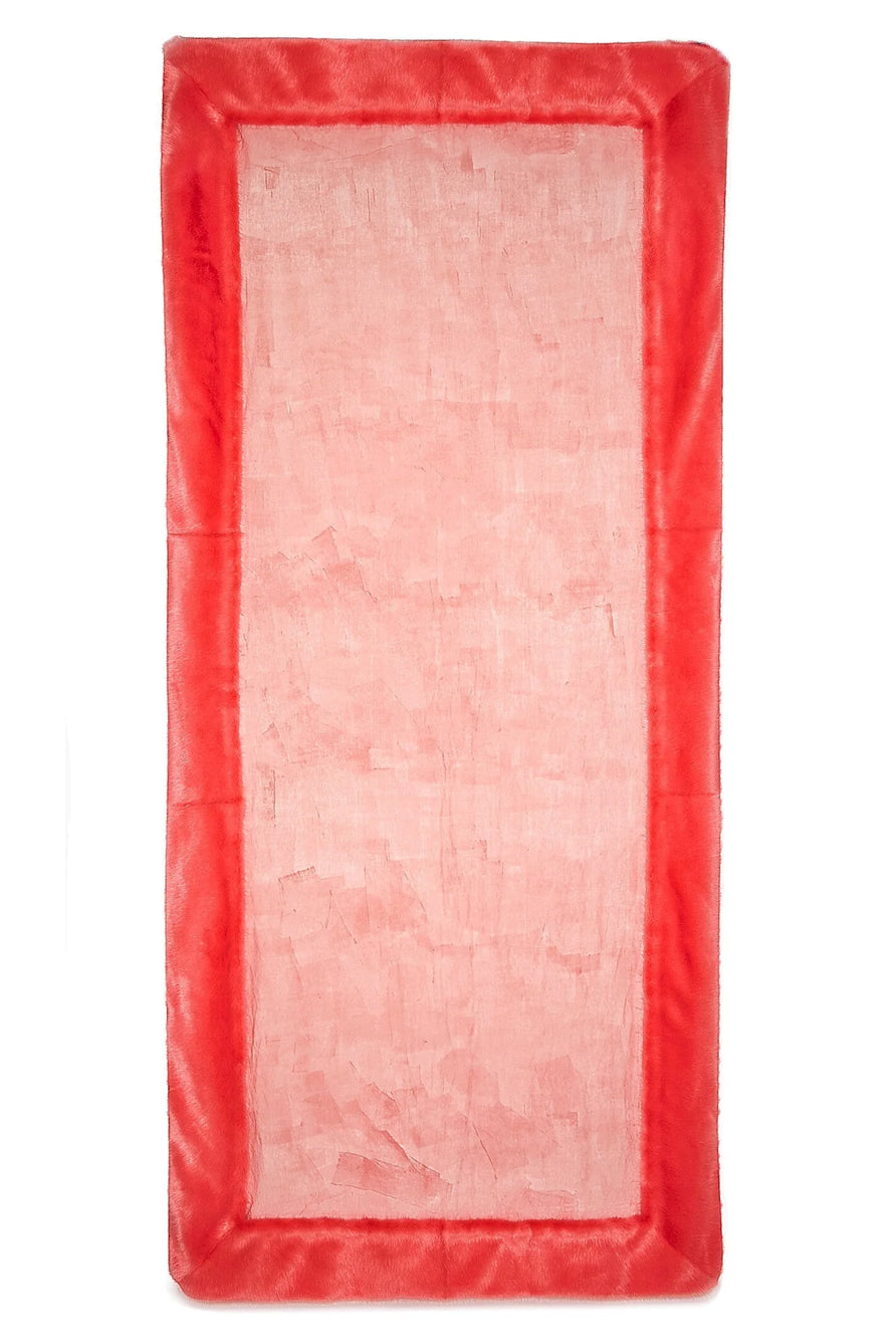Summerill & Bishop x Shrimps Hand Painted Linen and Faux Fur Tablecloth in Powder Pink
