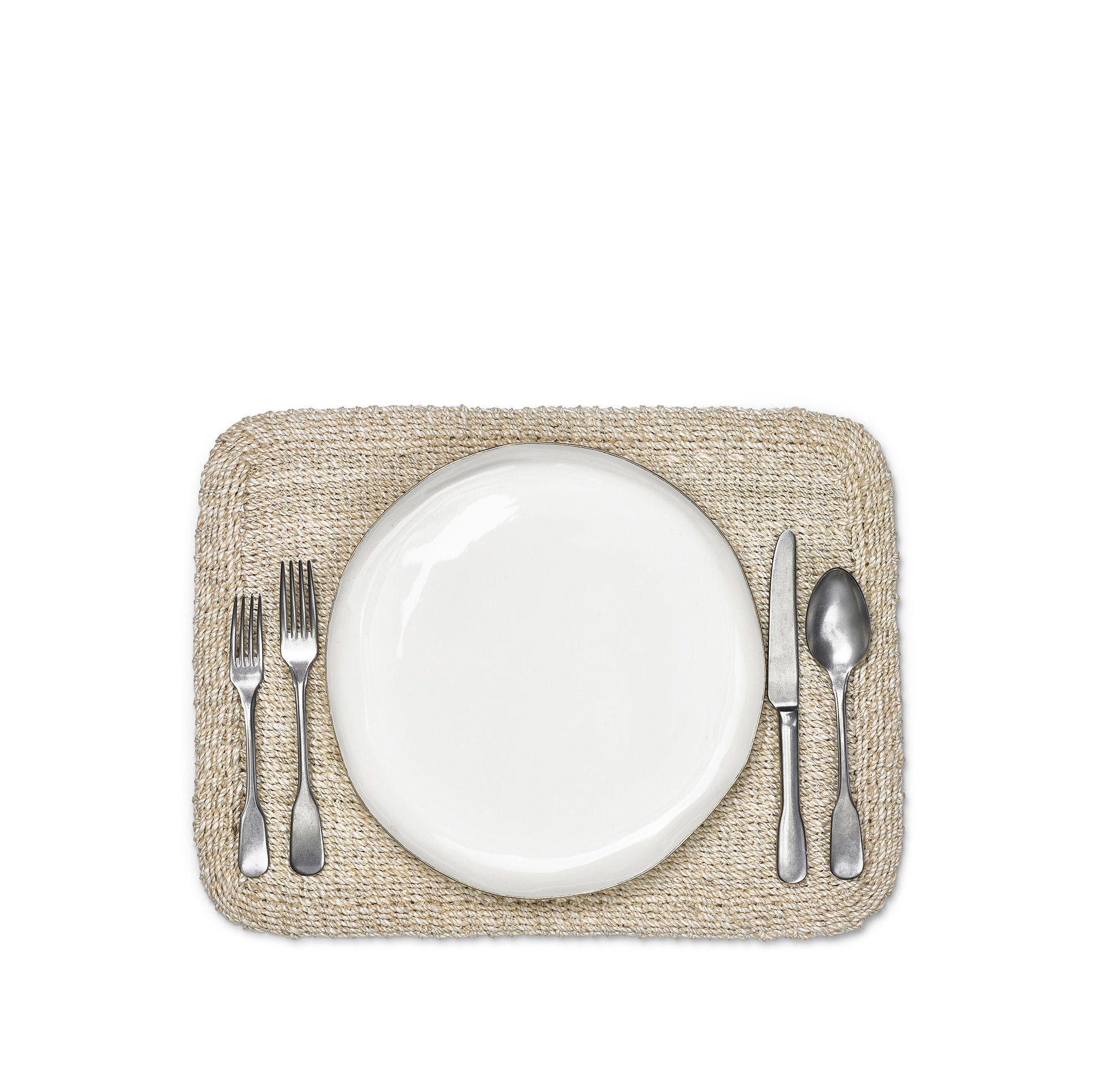 Abaca Woven Rectangular Placemat in Cream