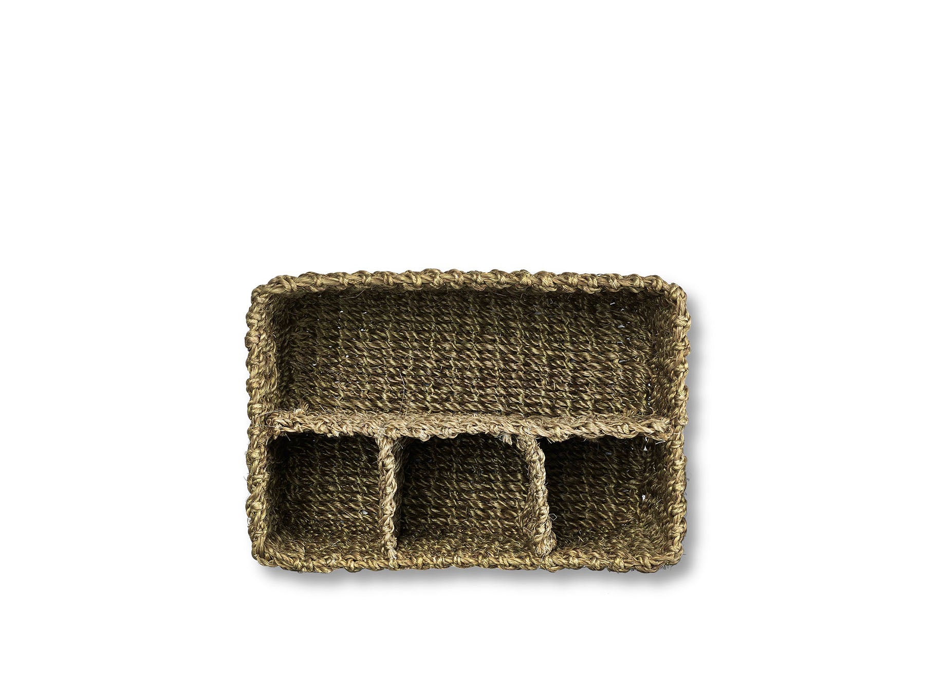 Abaca Woven Cutlery Basket in Sage