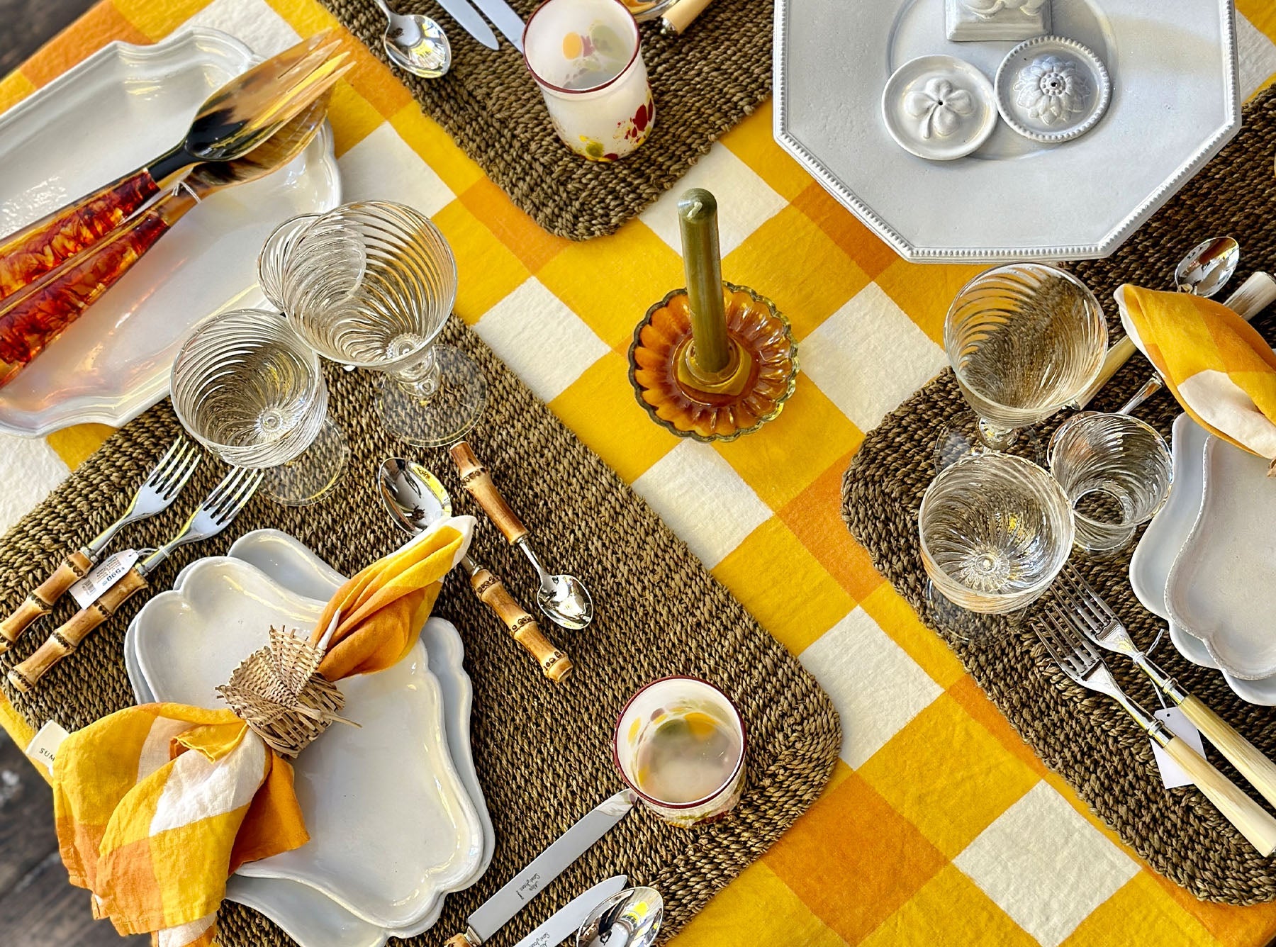 Abaca Woven Rectangular Placemat in Sage