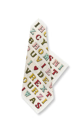 Summerill & Bishop x John Derian 'Alphabet' Linen Napkin, 50x50cm
