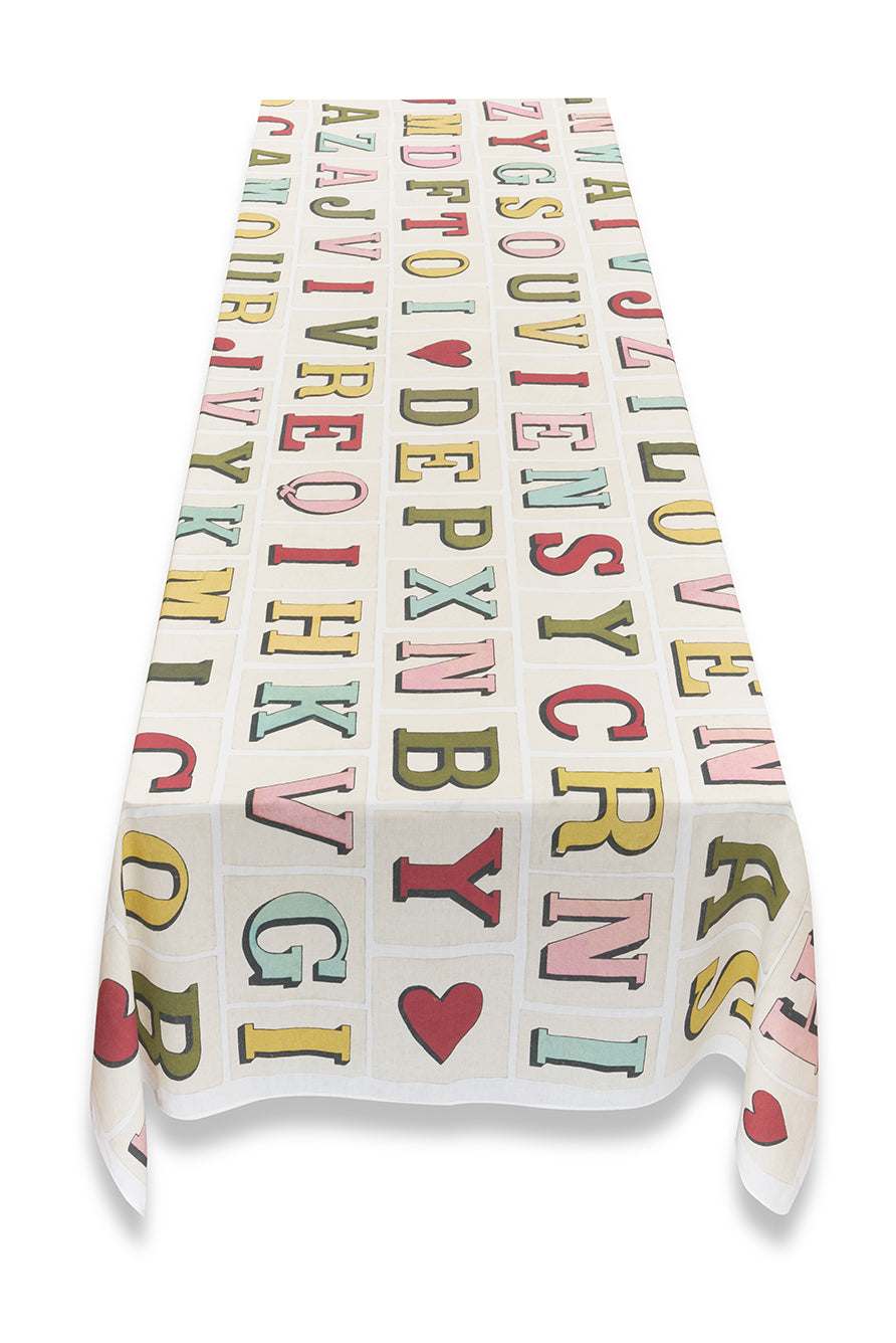 Summerill & Bishop x John Derian 'Alphabet' Linen Tablecloth