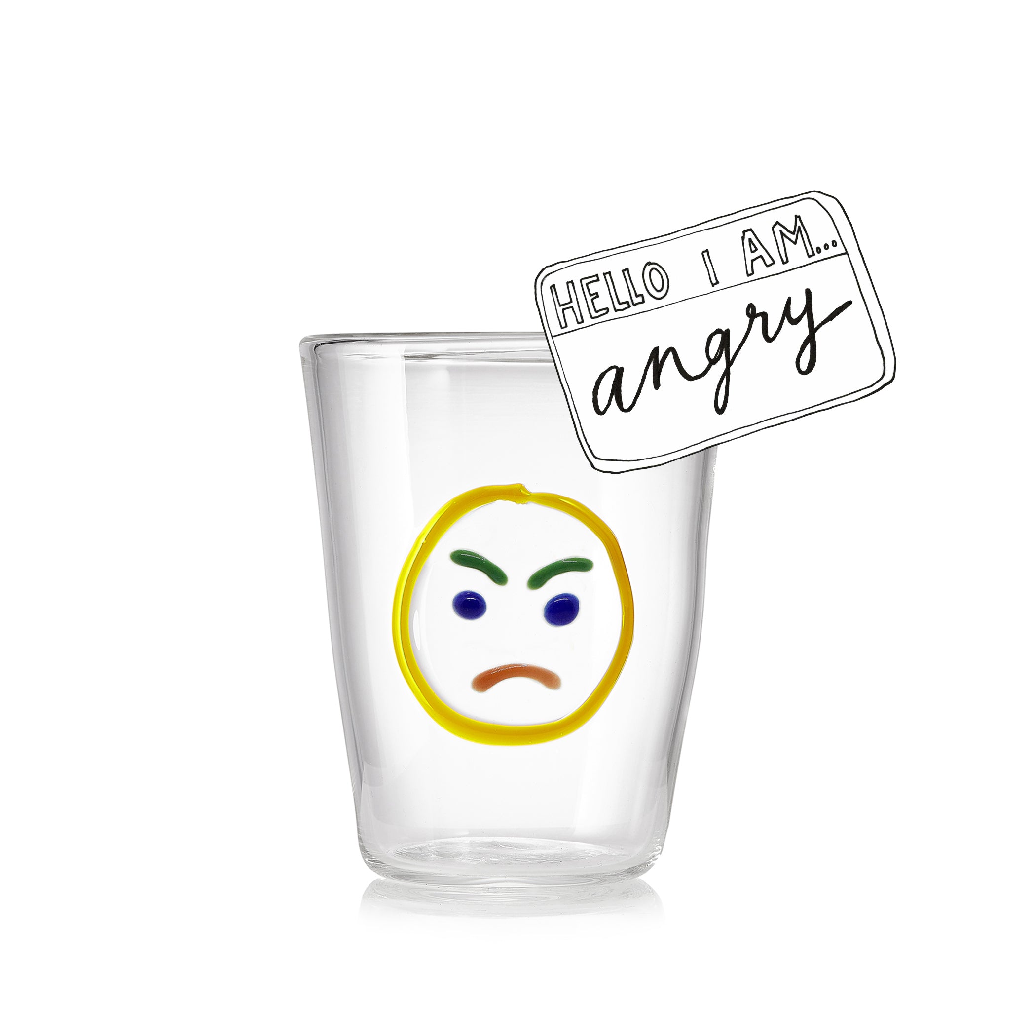 Handblown Glass 'Angry' Mood Tumbler