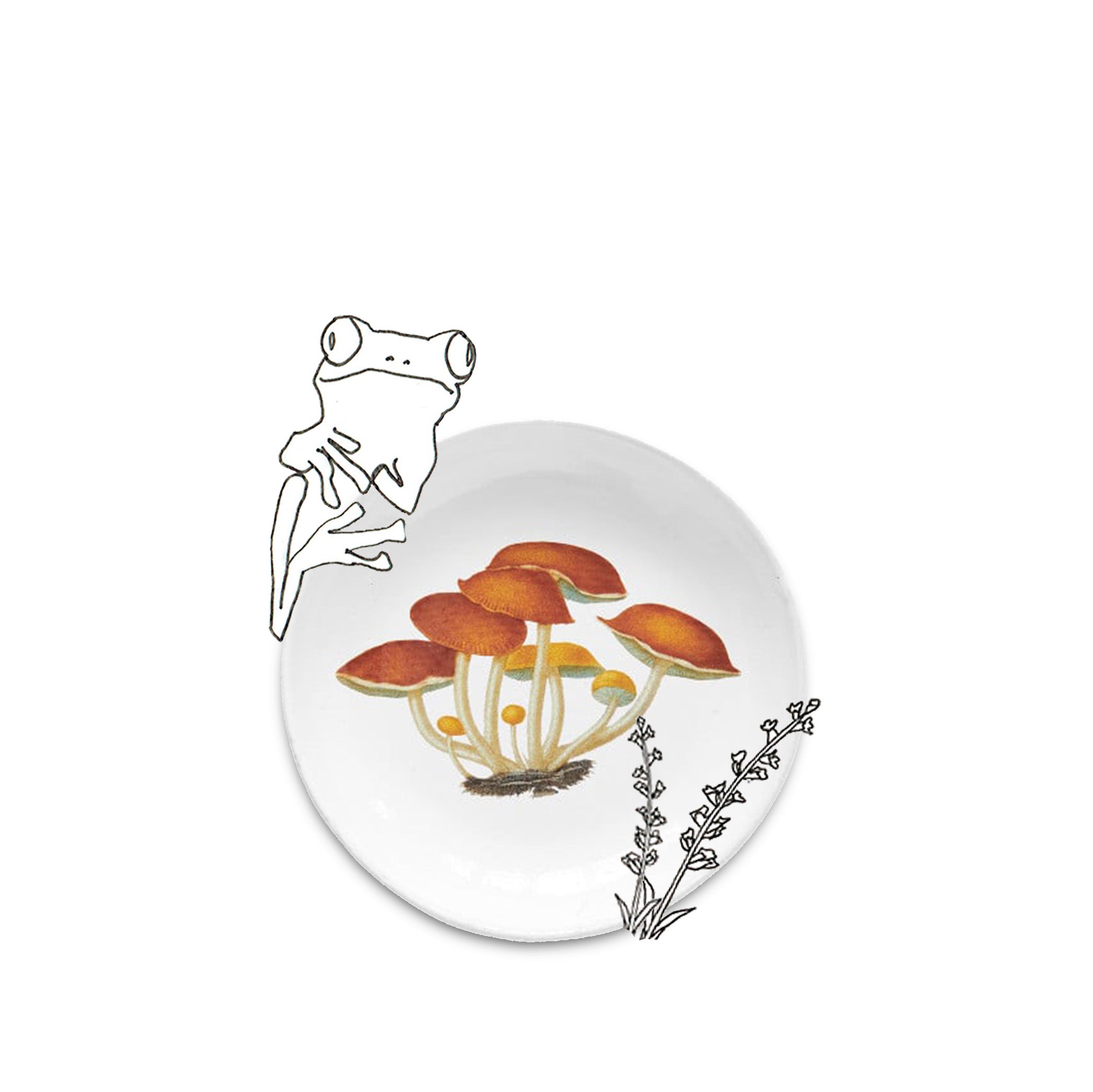 Agaric Amer Mushrooms Deep Plate by Astier de Villatte, 19cm