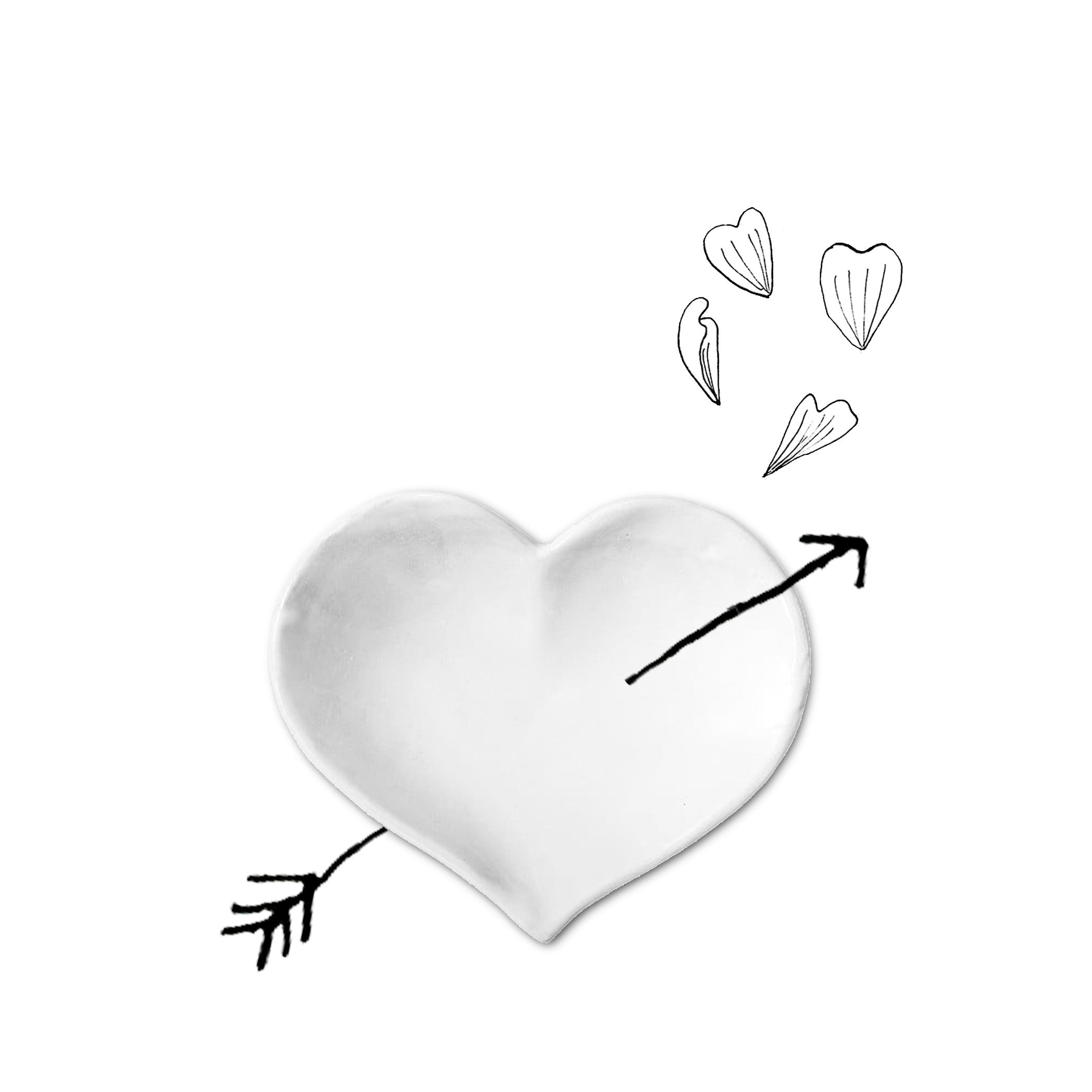 Coeur Dinner Plate by Astier de Villatte, 25cm