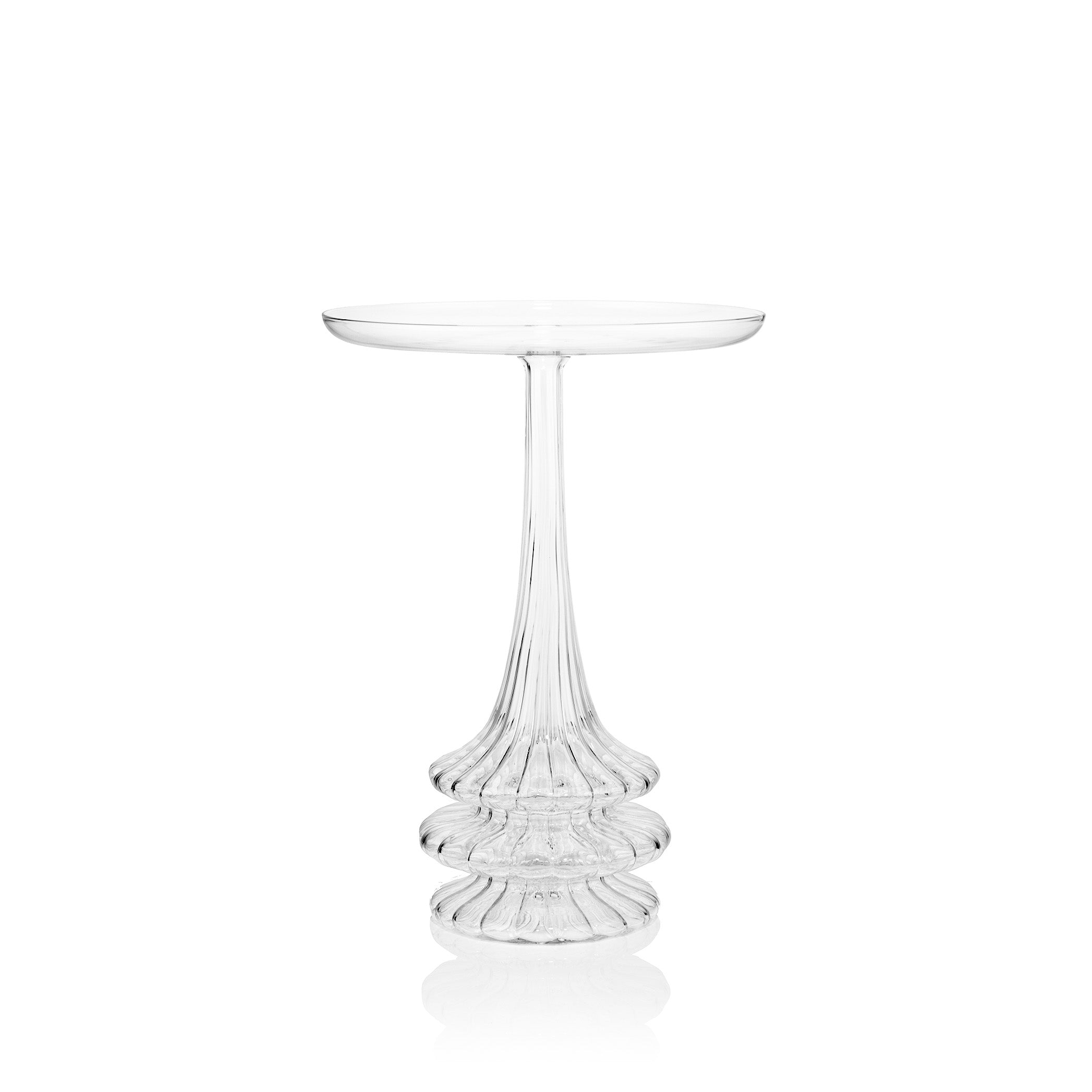 Aurora Clear Handblown Glass Cake Stand, 40cm