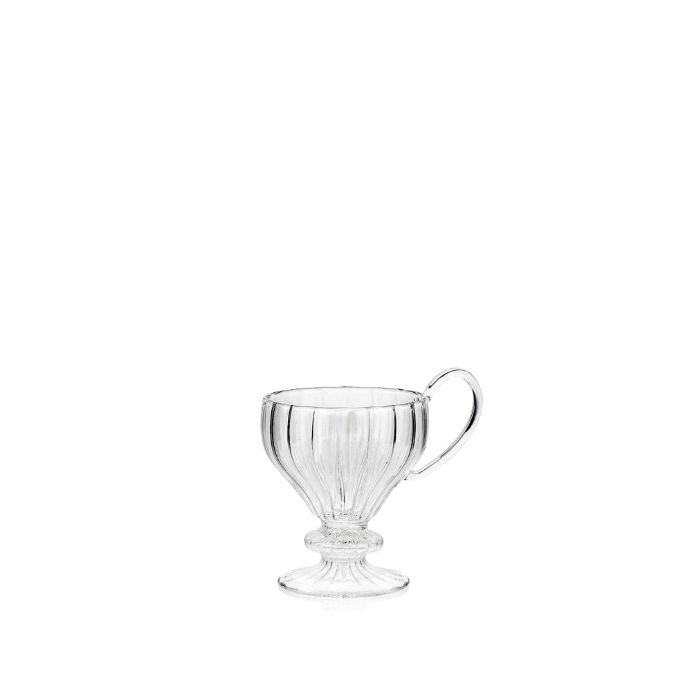 Aurora Clear Handblown Glass Teacup, 11cm