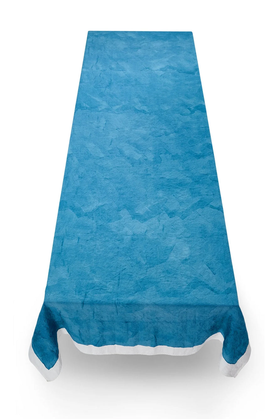 'Full Field' Linen Tablecloth in Sky Blue