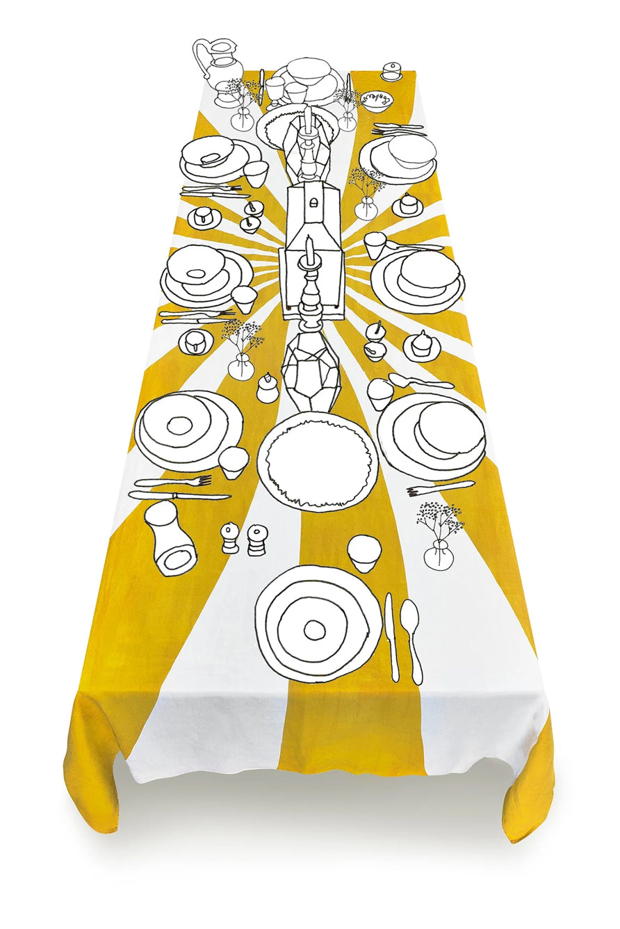 Le Cirque Linen Tablecloth in Yellow
