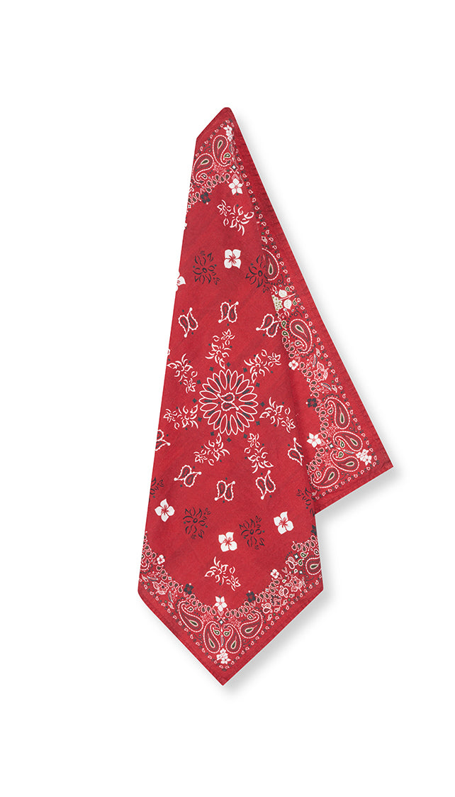 Red 'Bandana' Linen Napkin, 50x50cm