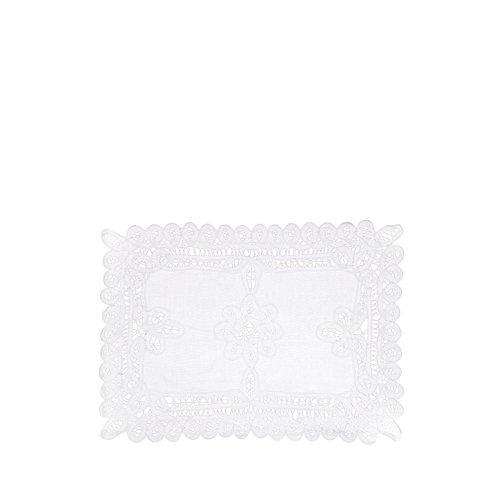 'Blanche' Lace Scalloped Placemat, 35x50cm