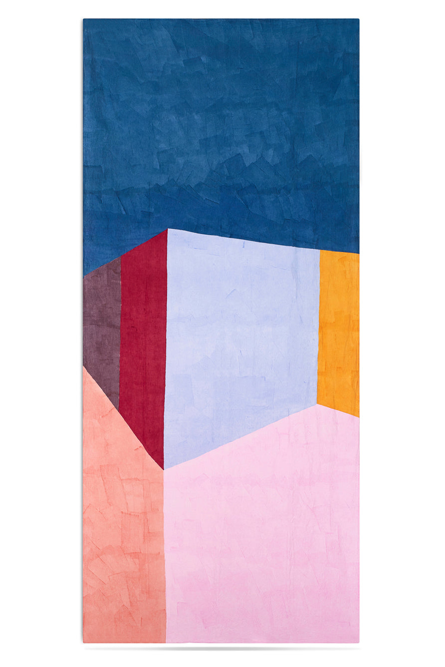 "Cubes" Block Colour Linen Tablecloth in Multicolours