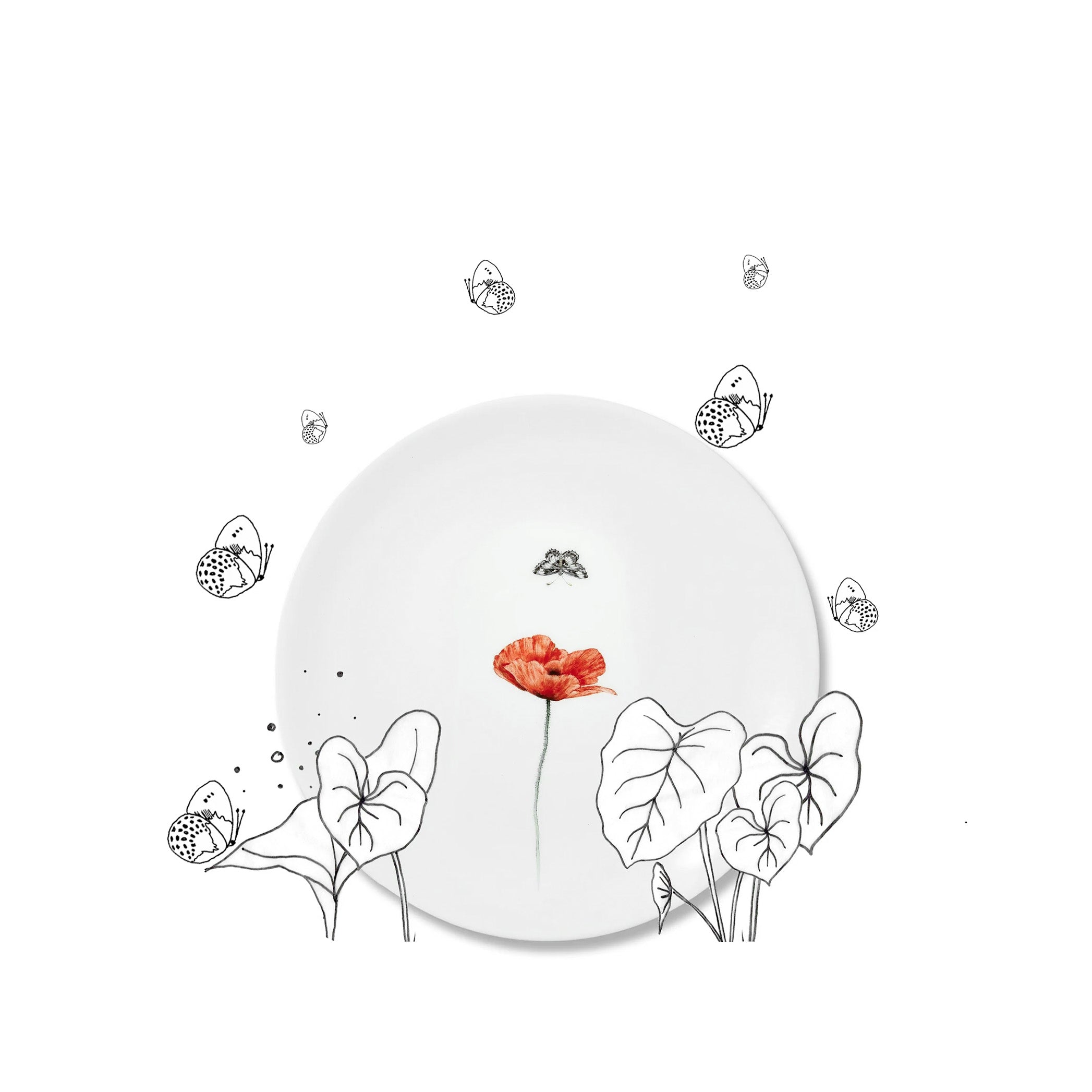 Bloom Poppy Dinner Plate, 25cm