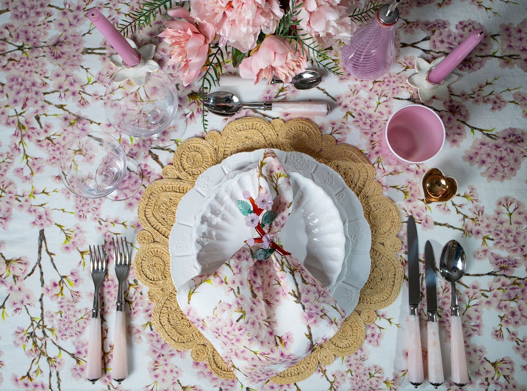 'Blossom' Linen Napkin, 50x50cm