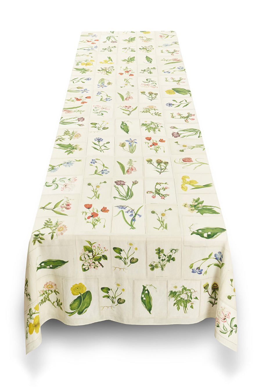 S&B x John Derian 'Botanical Tiles' Linen Tablecloth