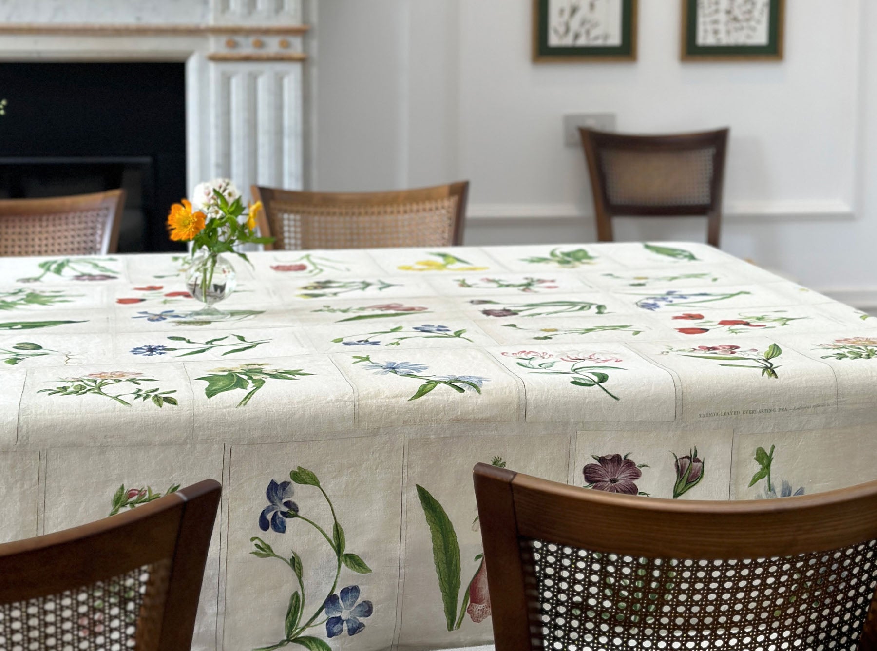 S&B x John Derian 'Botanical Tiles' Linen Tablecloth