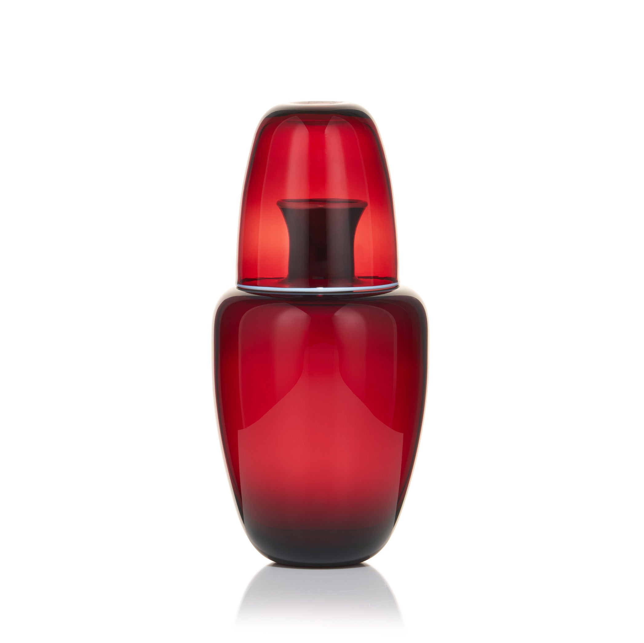 Bumba Bedside Carafe and Tumbler Set in Claret Red