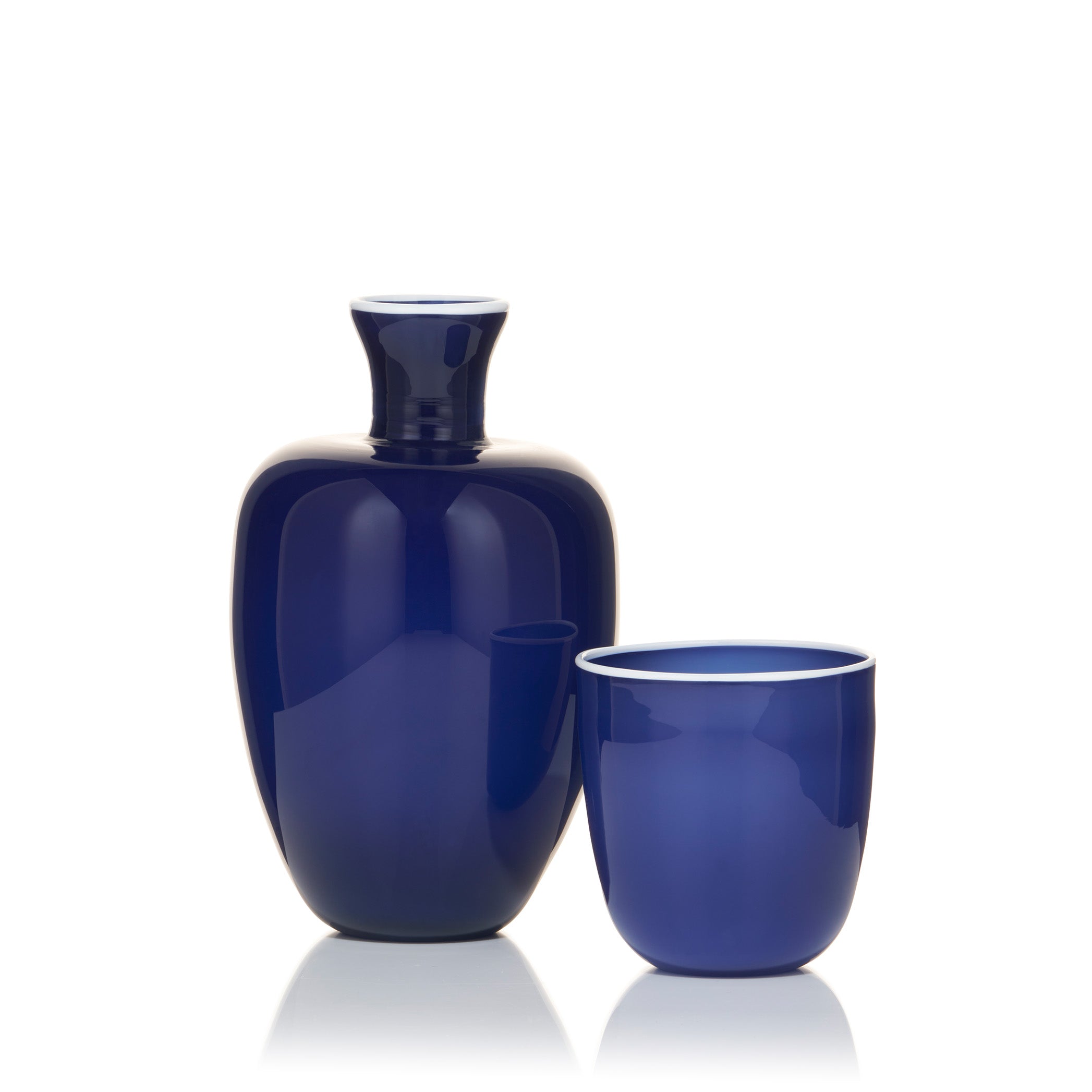 Bumba Bedside Carafe and Tumbler Set in Midnight Blue