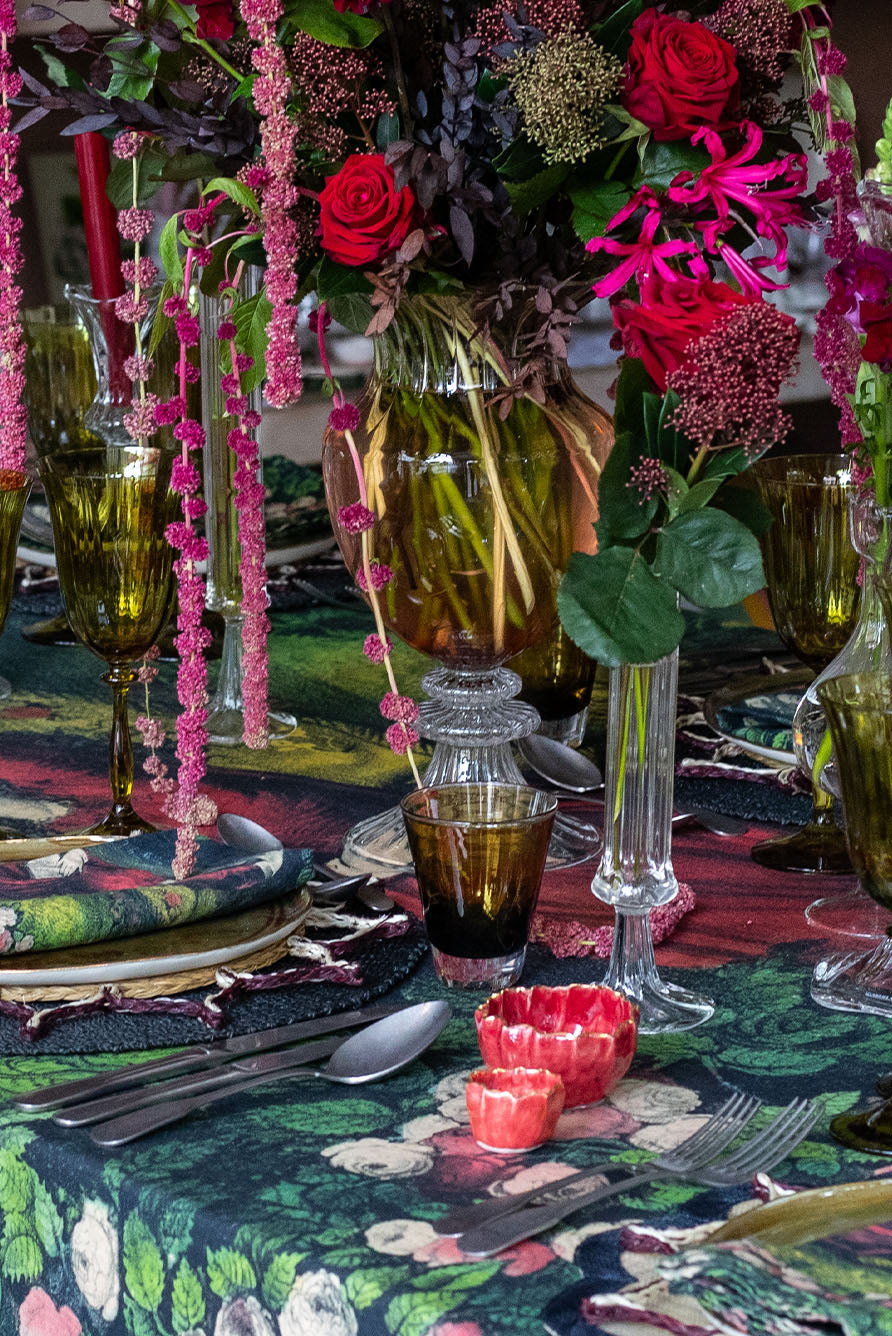 Gold Rim Pinch Pot Incense Holder in Burgundy