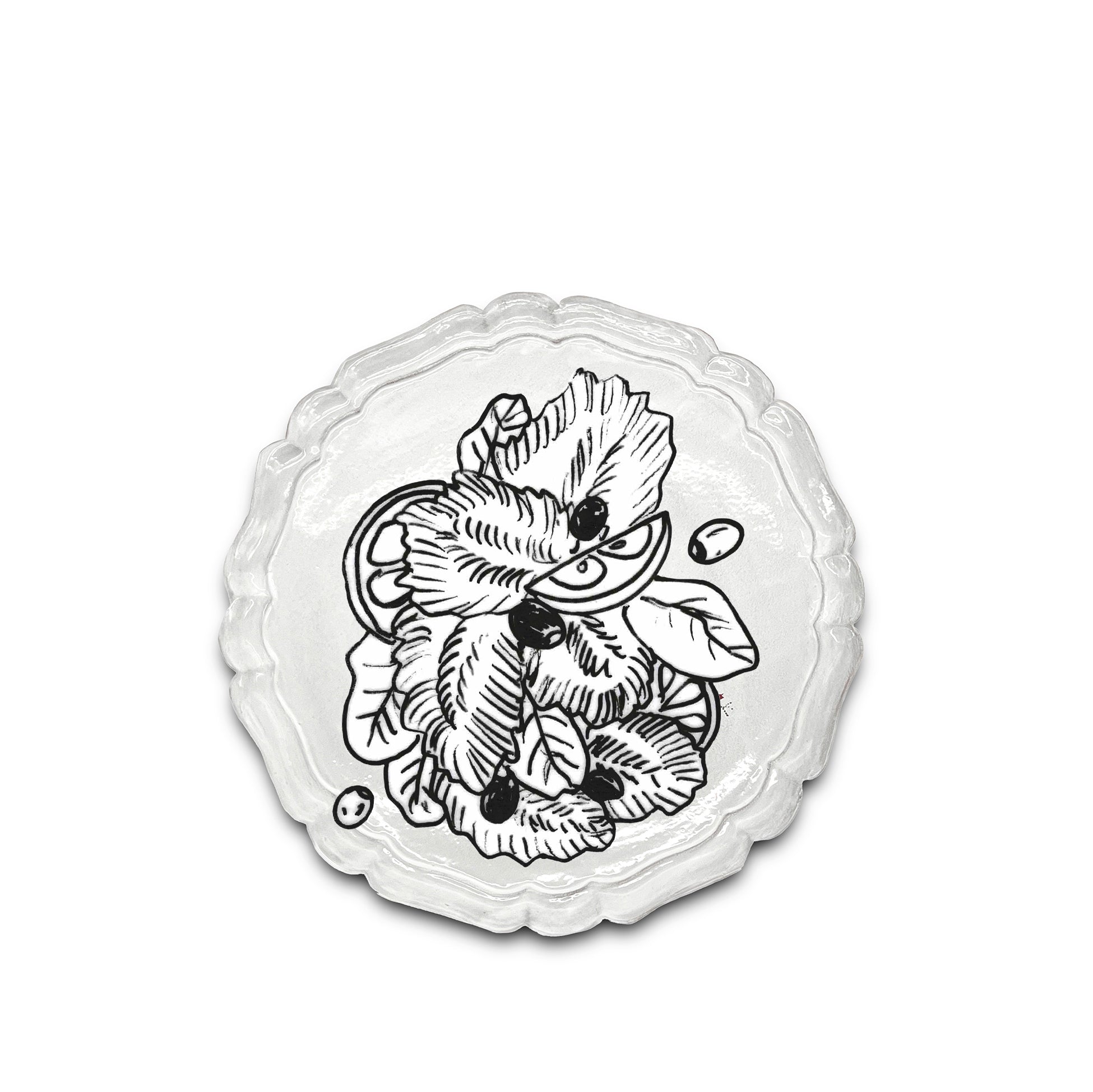White Ceramic 'Bush Clover' Tray by Astier de Villatte, 38cm
