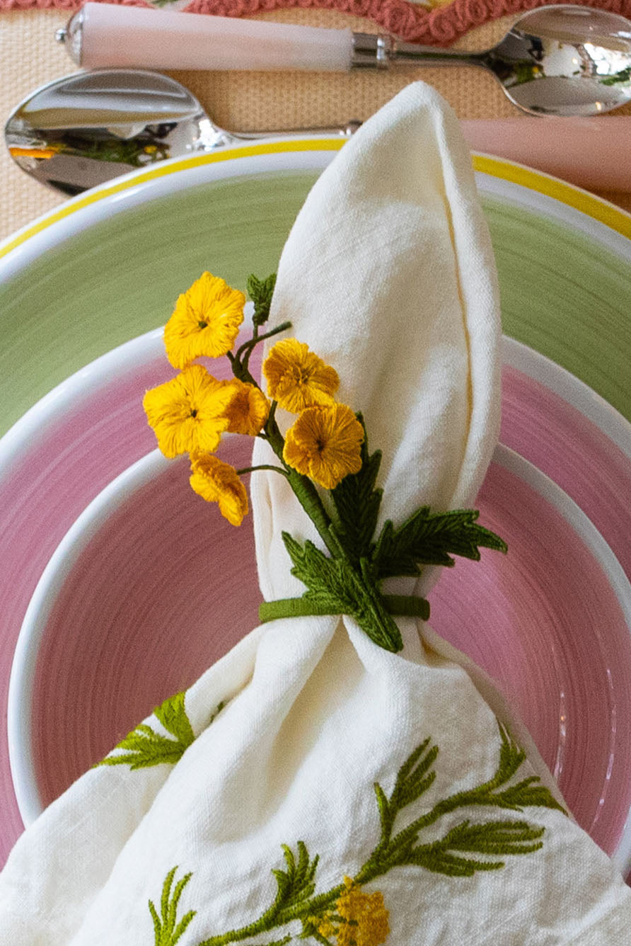 Buttercup Embroidered Napkin Ring