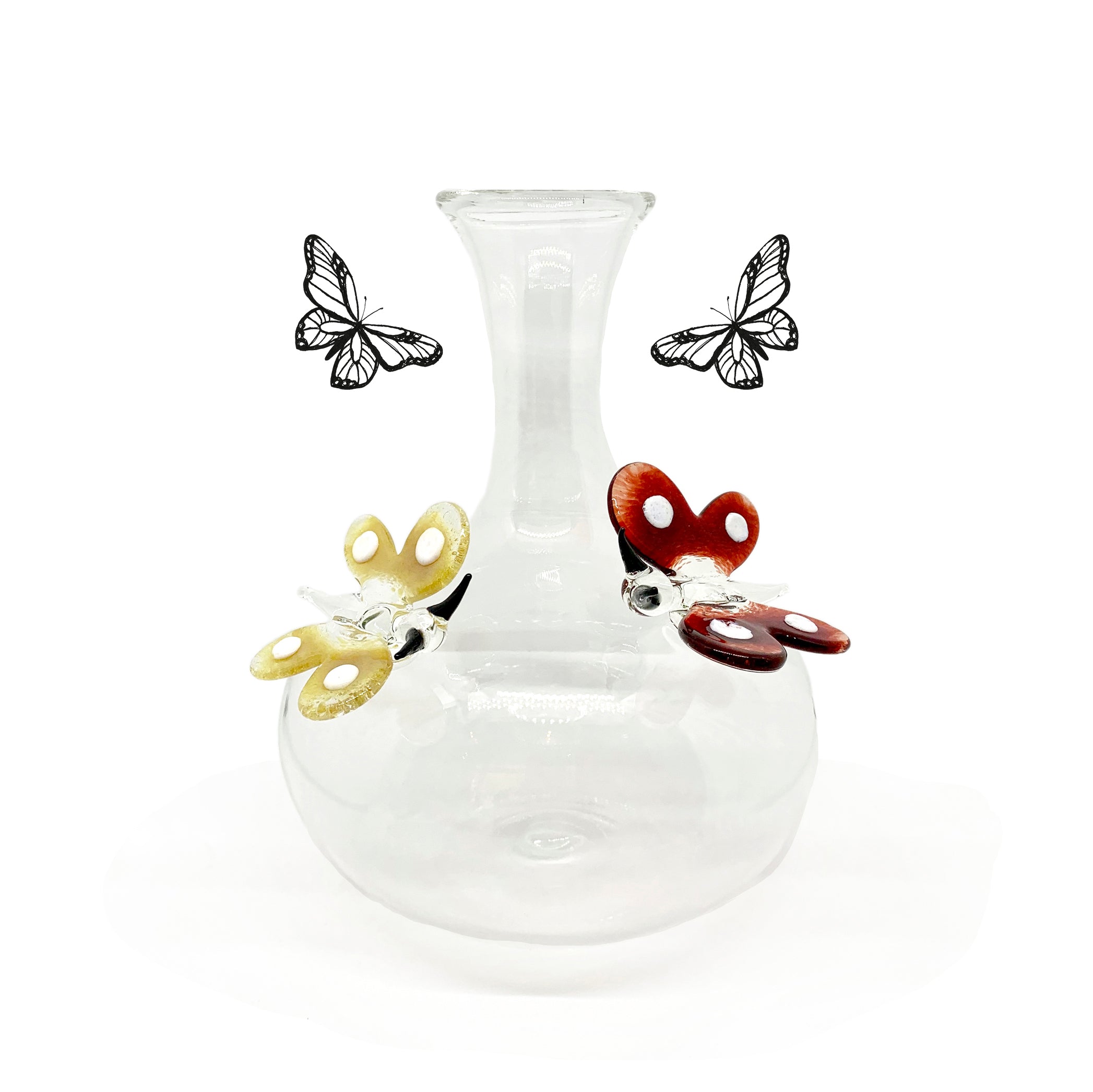 Handblown Glass Butterfly Decanter, 24.5cm