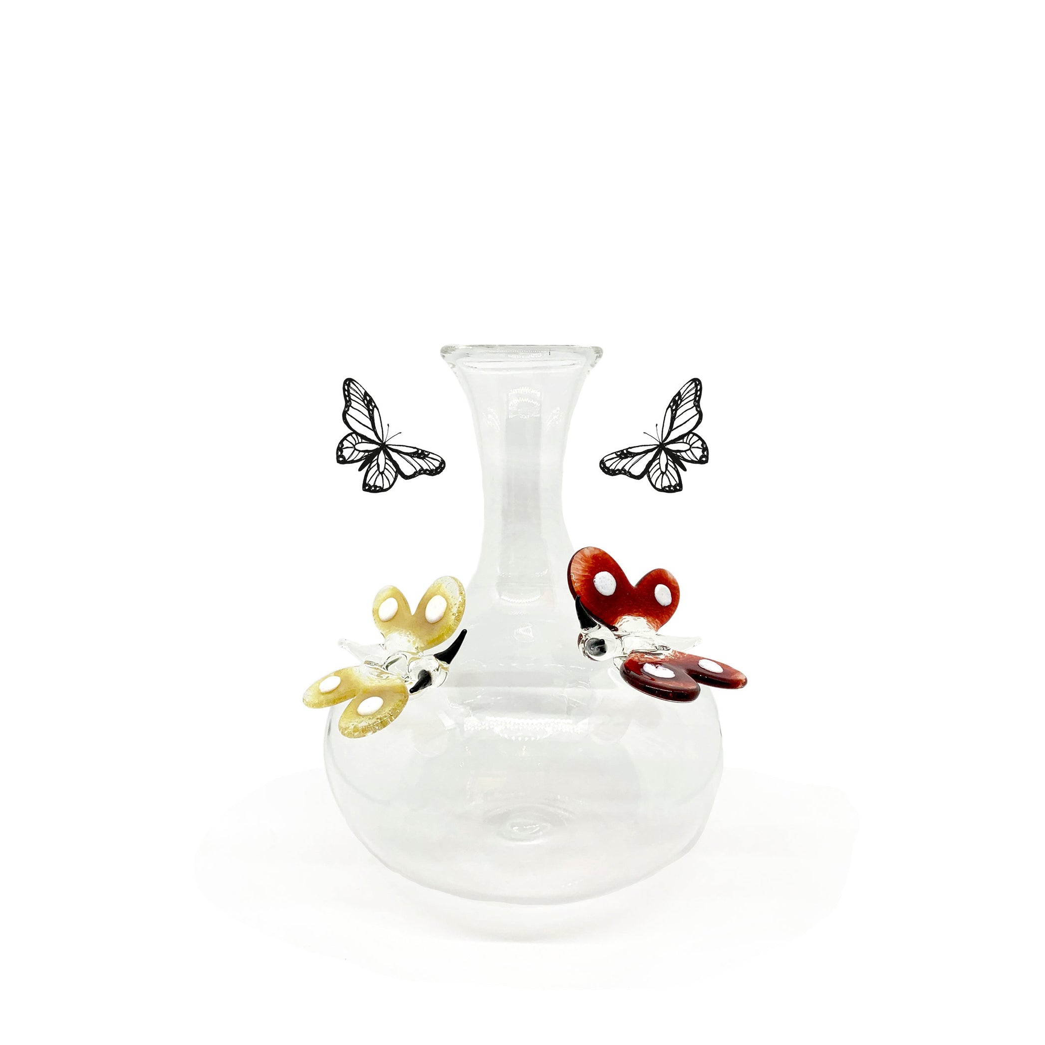 Handblown Glass Butterfly Decanter, 24.5cm