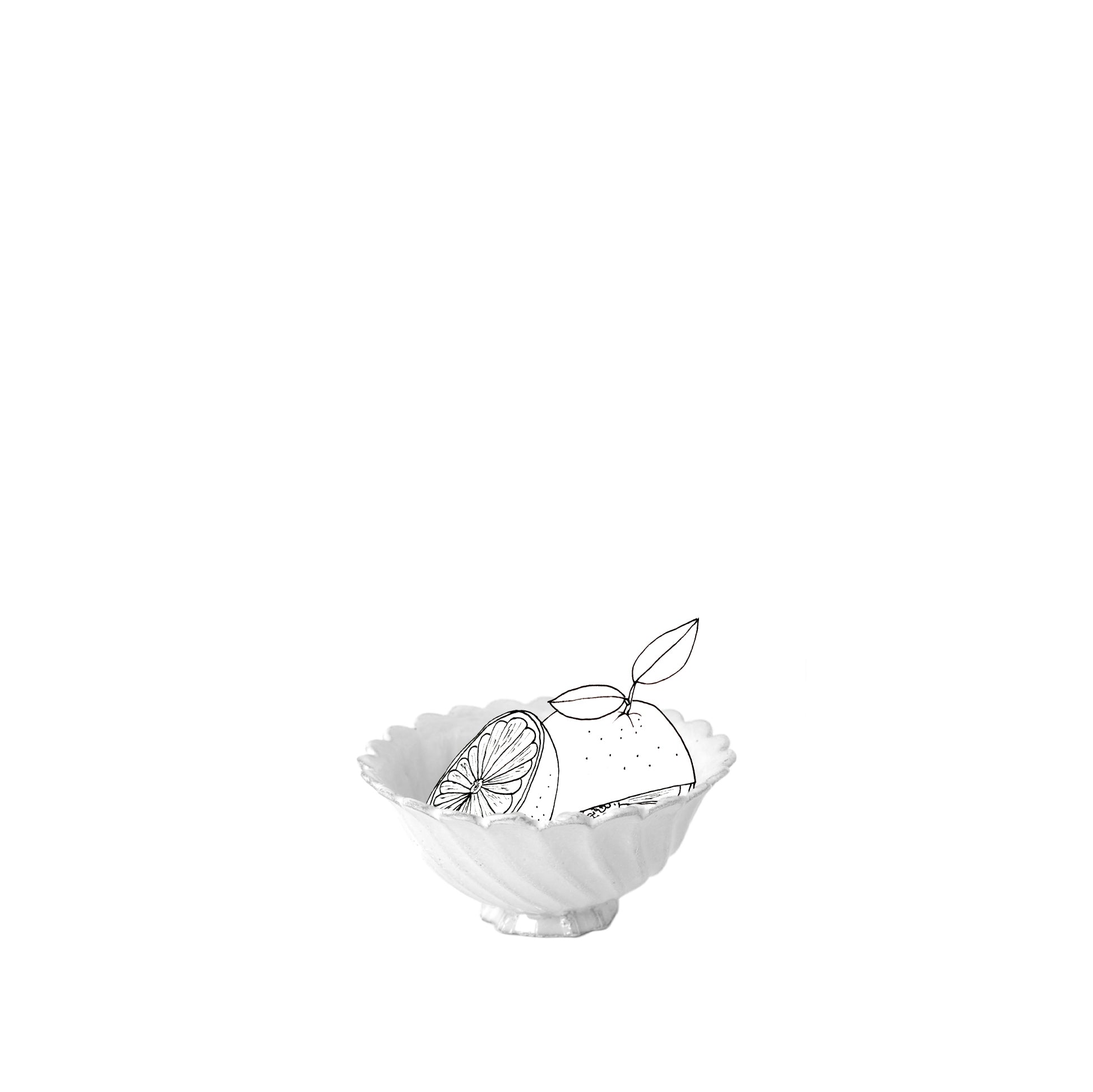 Peggy Scalloped Cereal Bowl on Stand by Astier de Villatte, 13cm