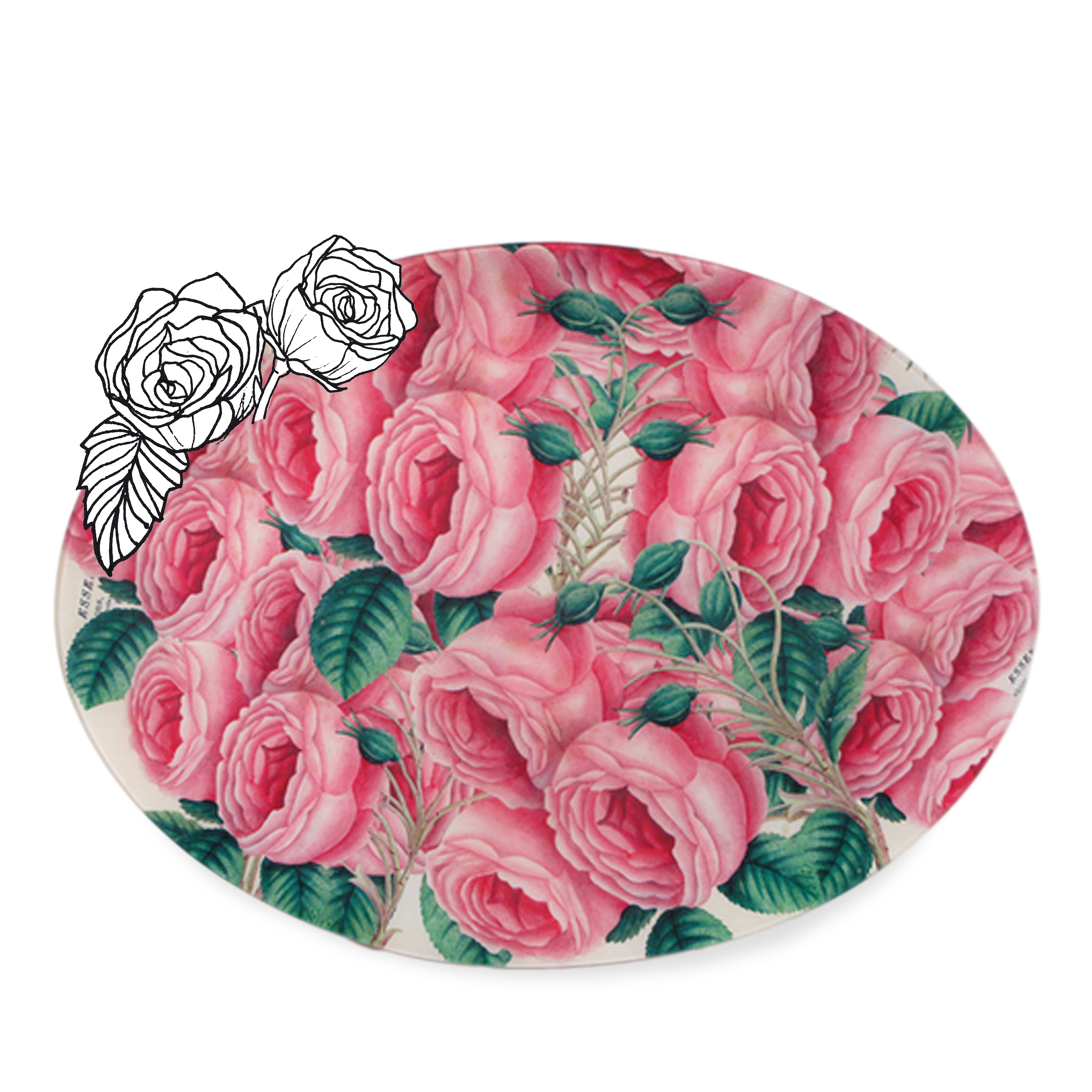 John Derian 'Cascading Roses' Oval Platter, 35.5 x 48cm