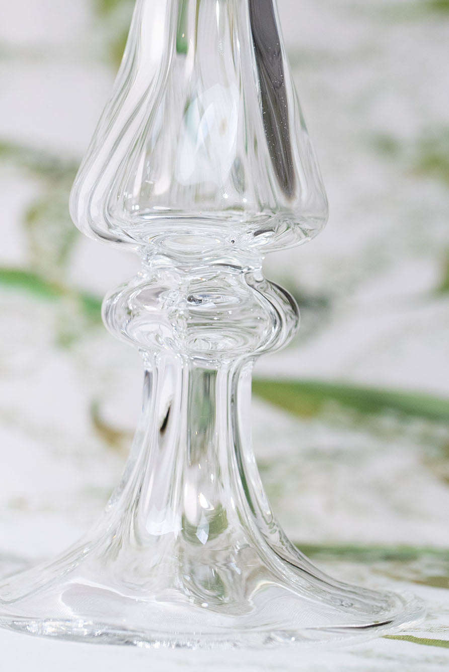 Celeste Clear Handblown Glass Narrow Trumpet Vase, 32cm