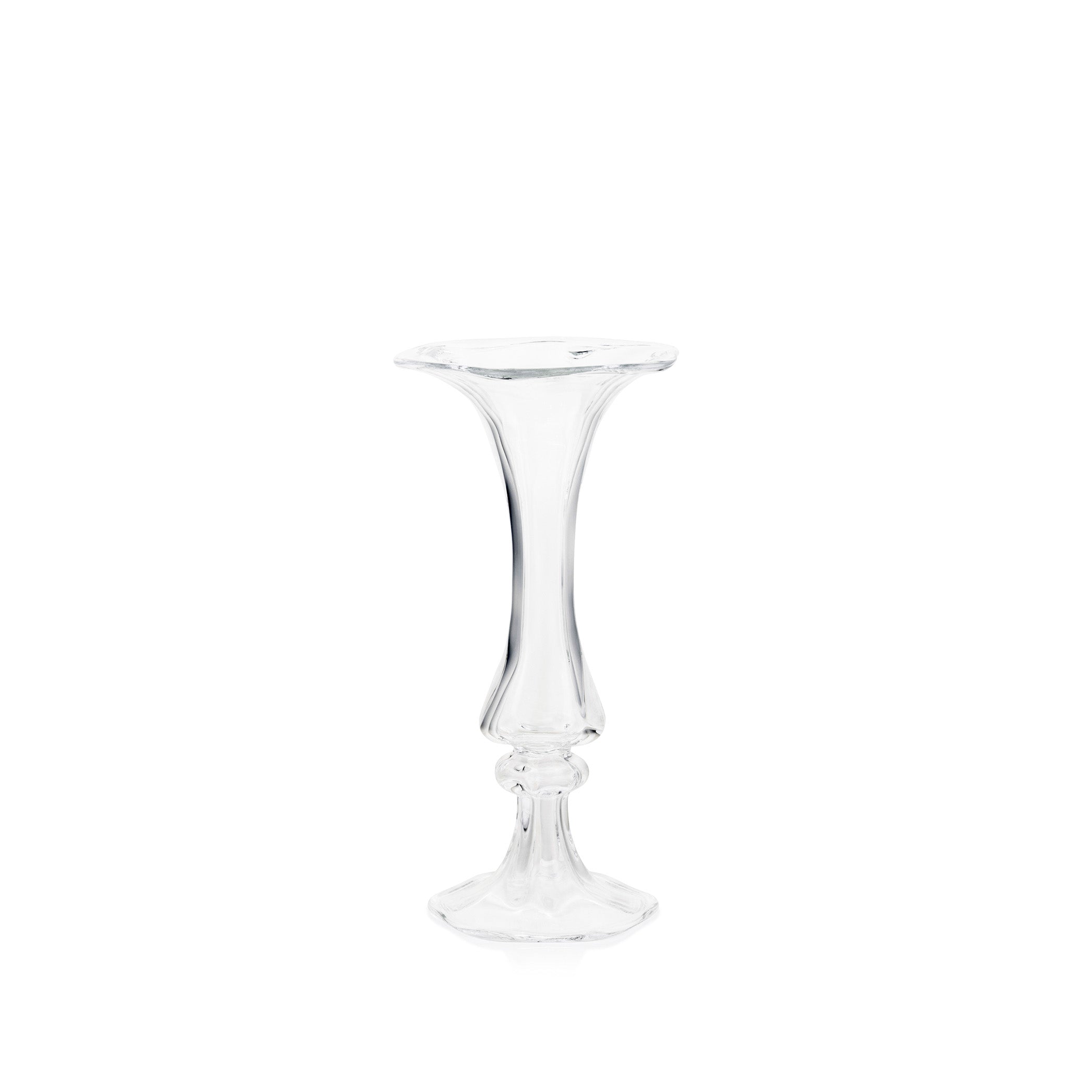 Celeste Clear Handblown Glass Narrow Trumpet Vase, 32cm