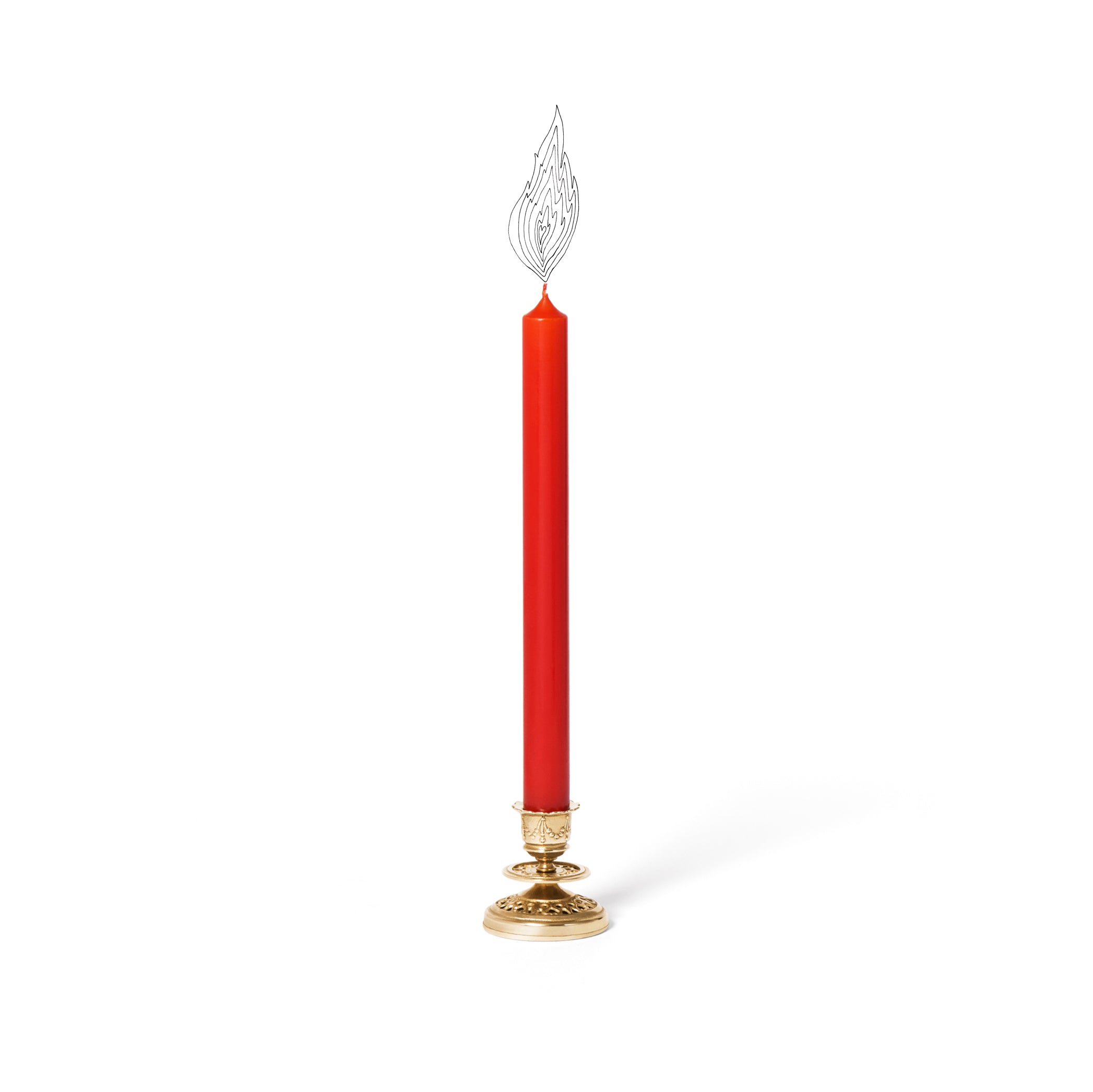 Gold Plated Chiselled Candle Holder by Trudon