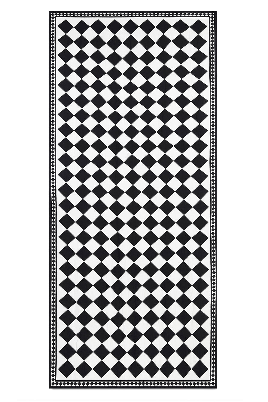 "Black Check" Summerill & Bishop x Claridge's Linen Tablecloth