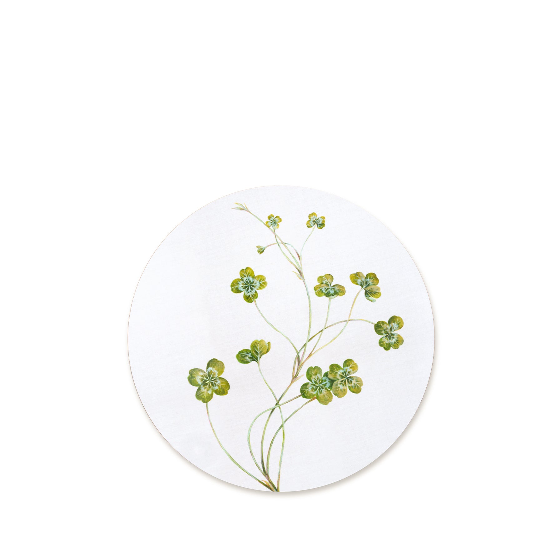 'Four-Leaf Clover' Round Cork-Backed Placemat, 34cm