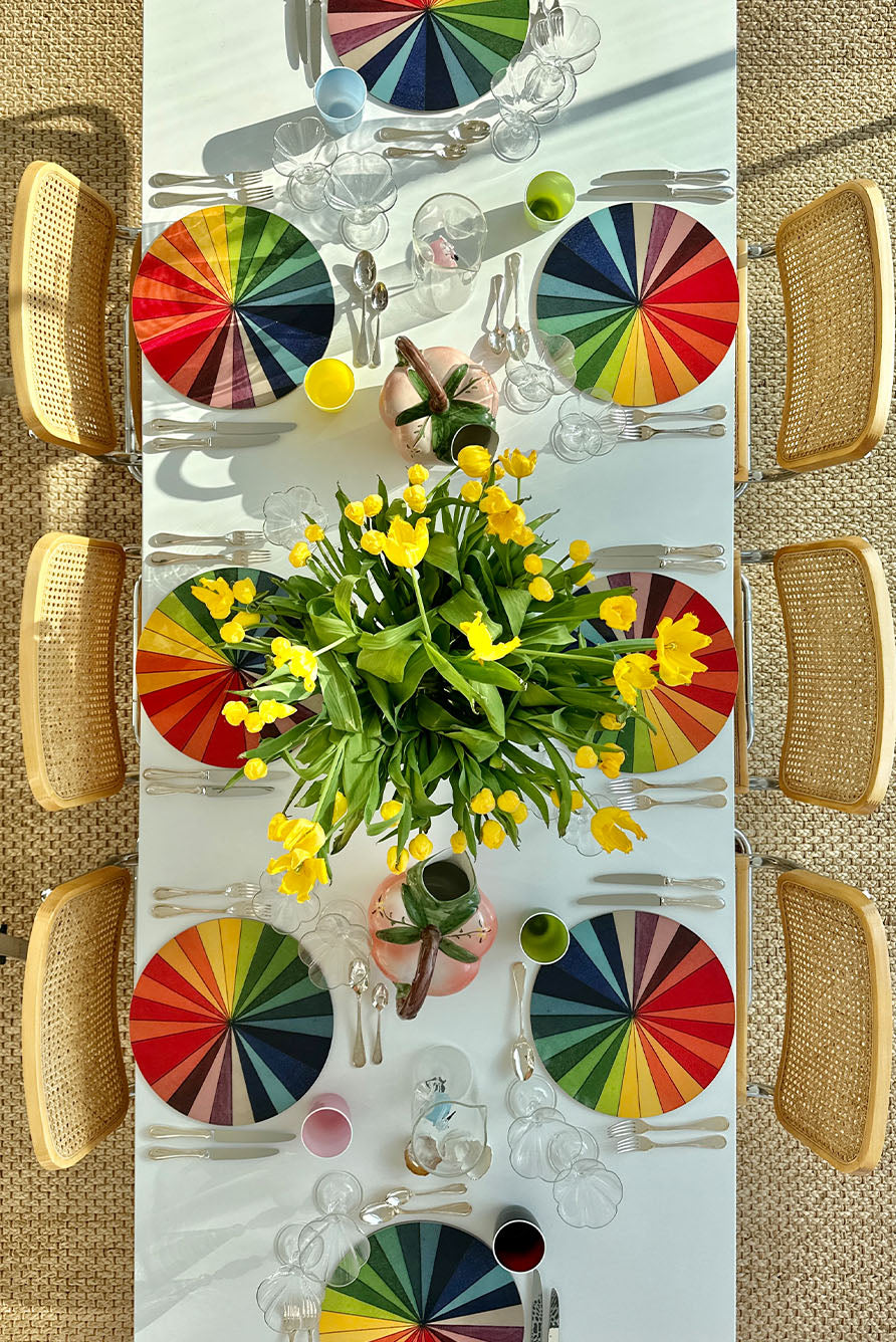 S&B x John Derian 'Colour Wheel' Round Cork-Backed Placemat, 34cm