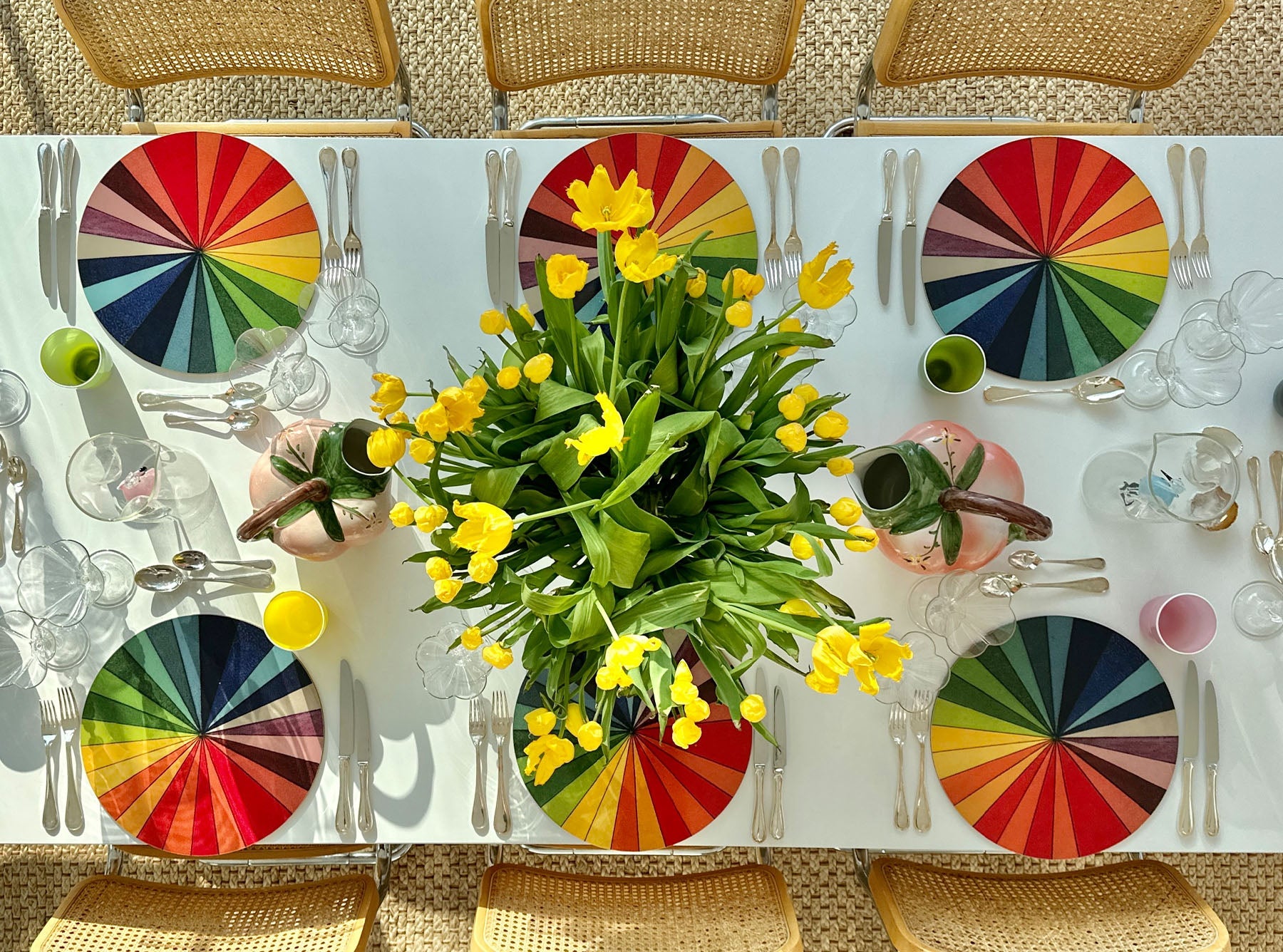 S&B x John Derian 'Colour Wheel' Round Cork-Backed Placemat, 34cm