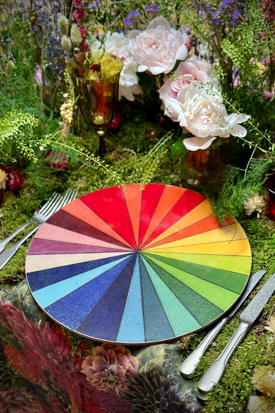 S&B x John Derian 'Colour Wheel' Round Cork-Backed Placemat, 34cm