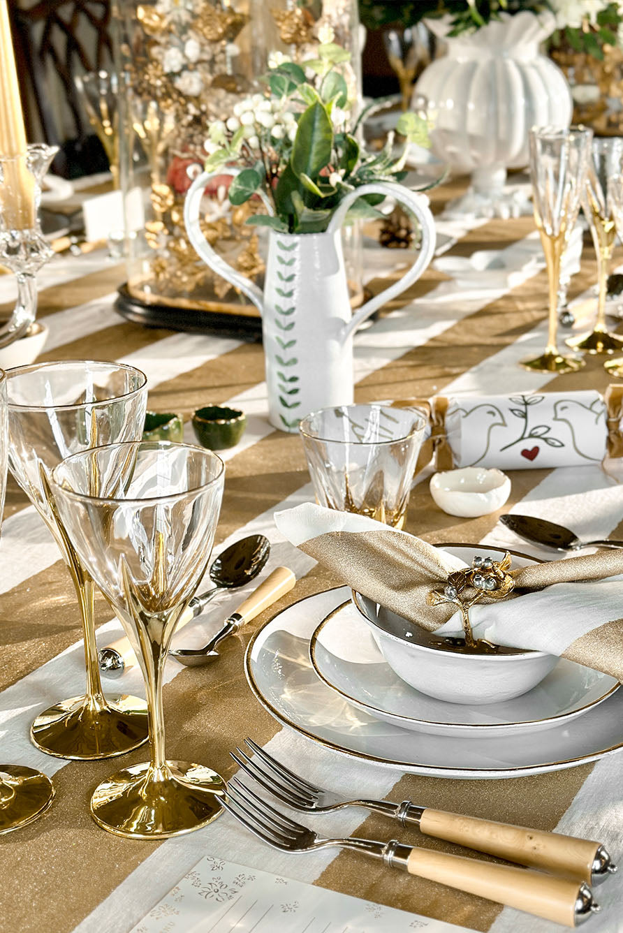 Crésus Soup Bowl with Gold Rim by Astier de Villatte, 14.5cm