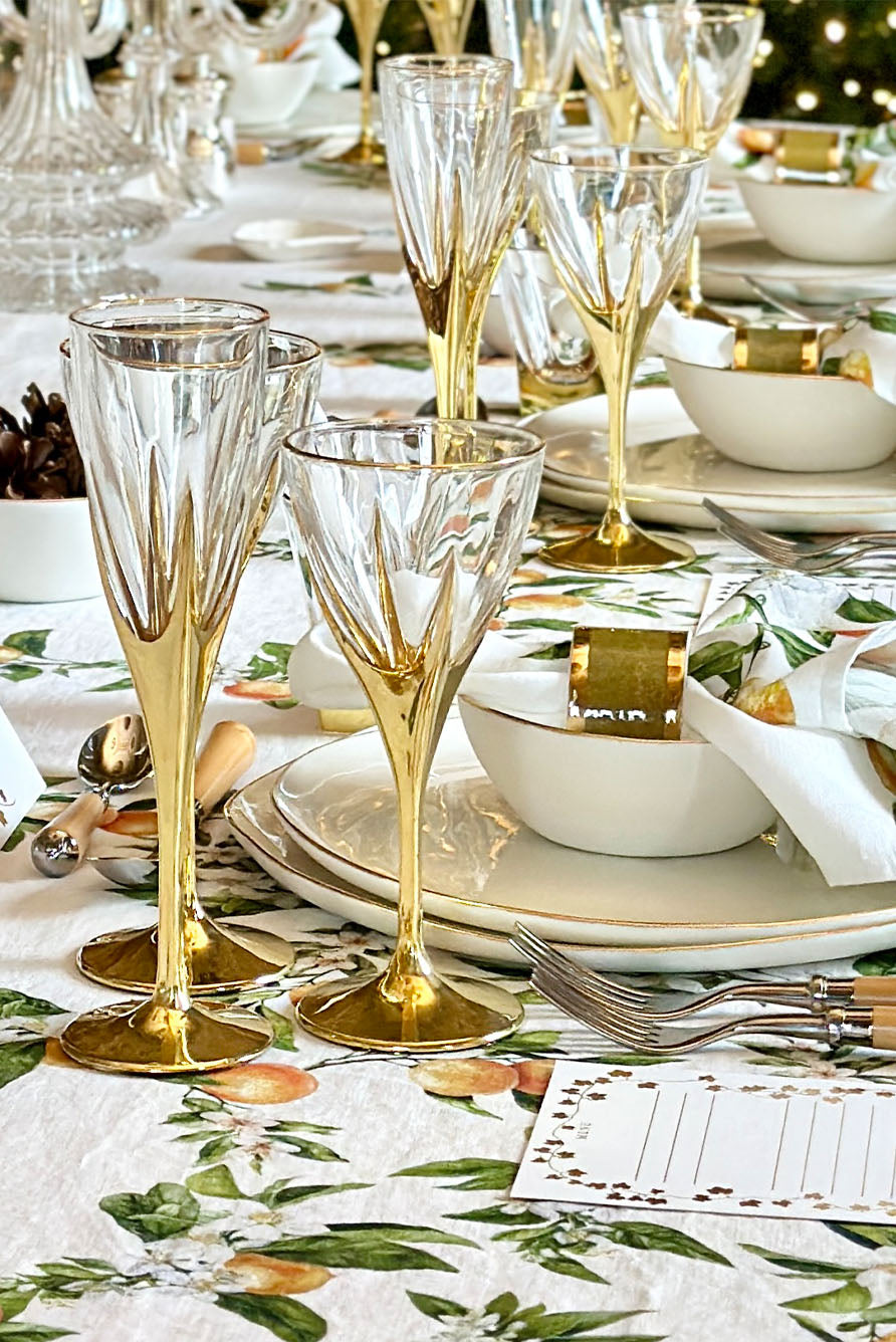 Crésus Soup Bowl with Gold Rim by Astier de Villatte, 14.5cm