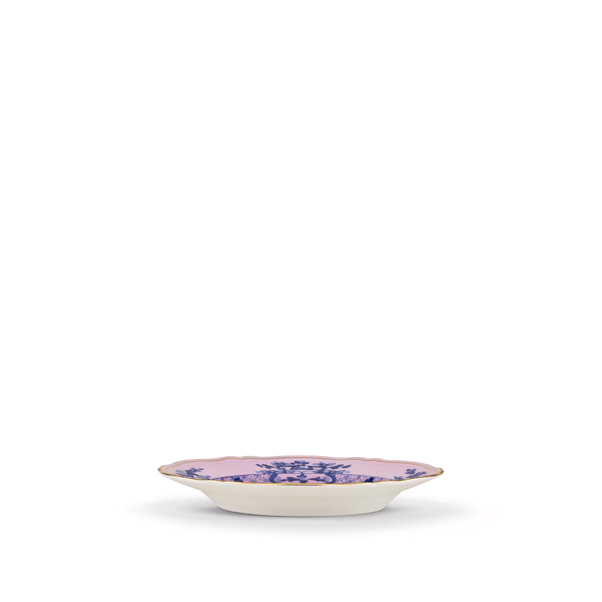 Set of 2 Oriente Italiano 'Azalea' Flat Dessert Plates in Pink & Blue, 21cm
