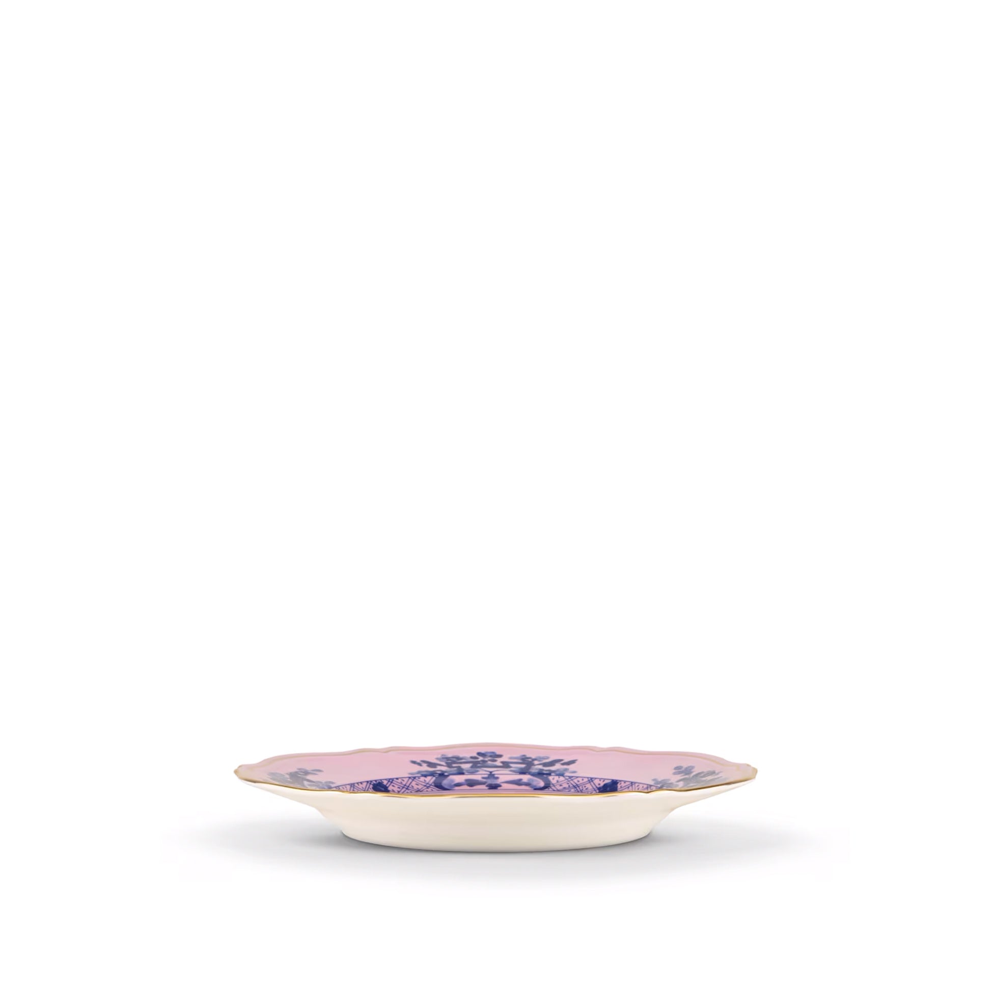 Set of 2 Oriente Italiano 'Azalea' Flat Dinner Plates in Pink & Blue, 26.5cm