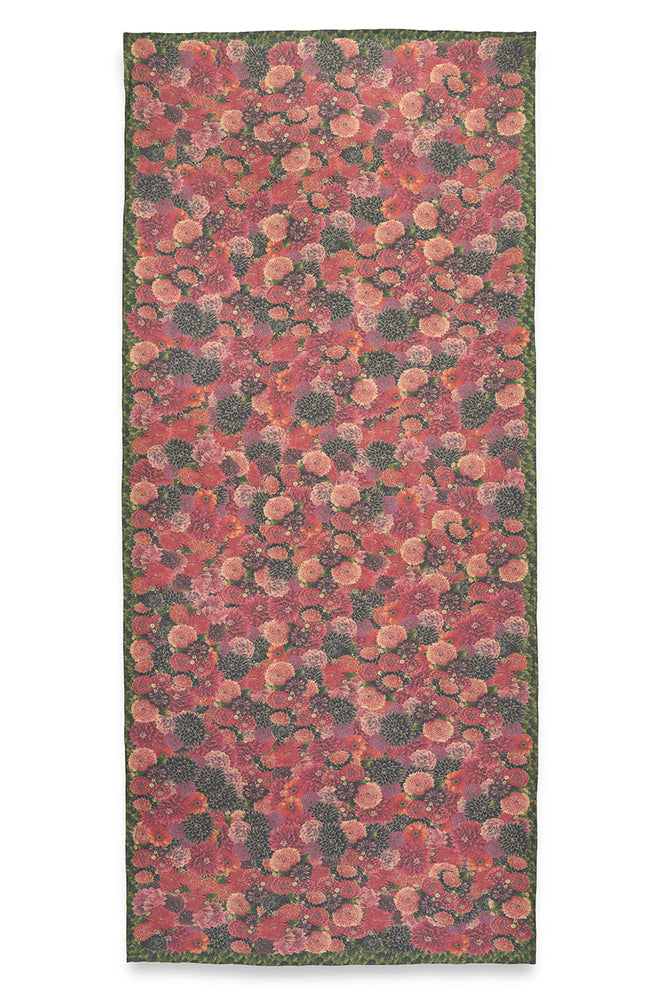 'Dahlia' Linen Tablecloth in Red & Purple