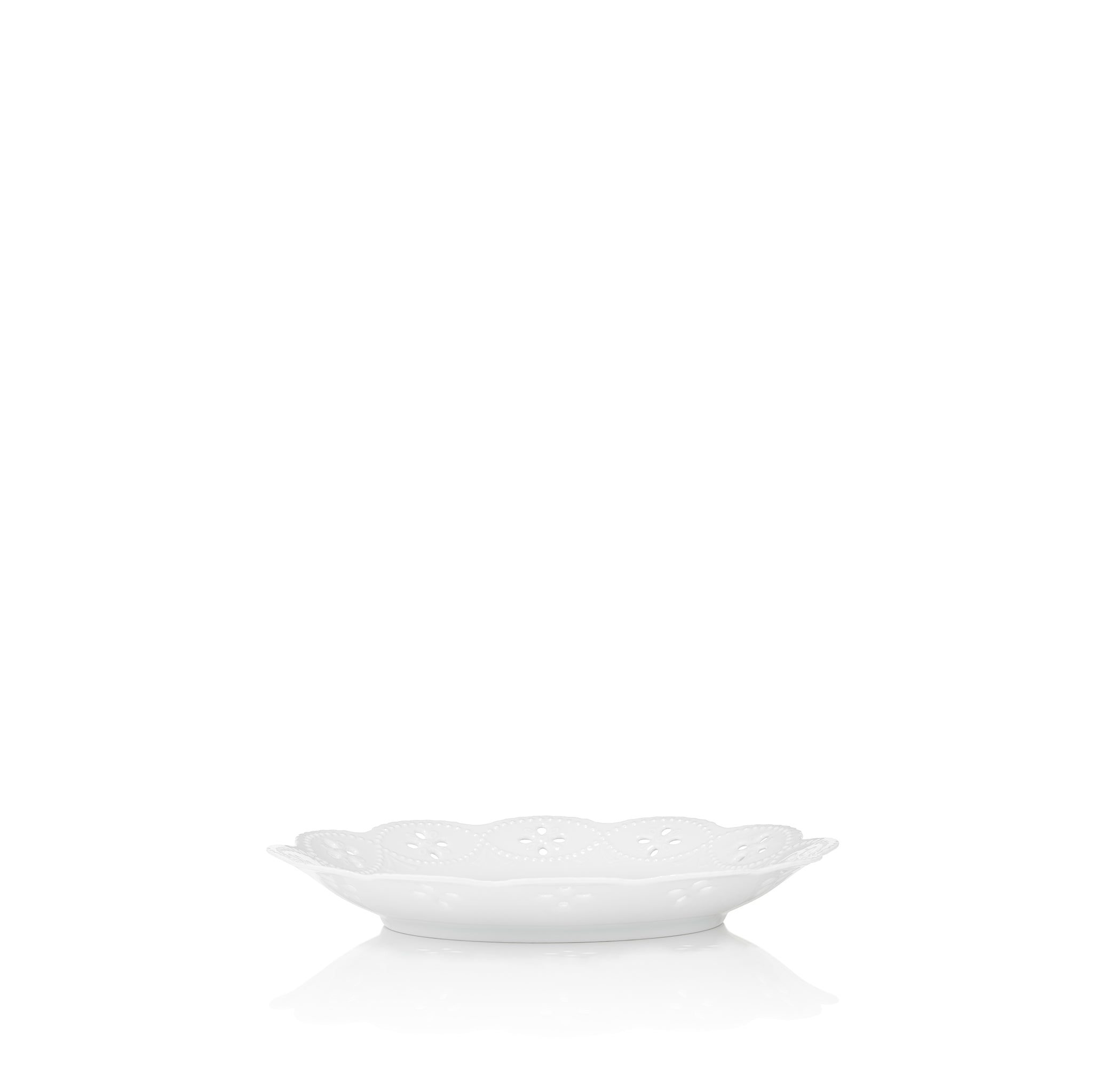 Dentelle Openwork Lace Flowers Fine Porcelain Dinner Plate, 26cm